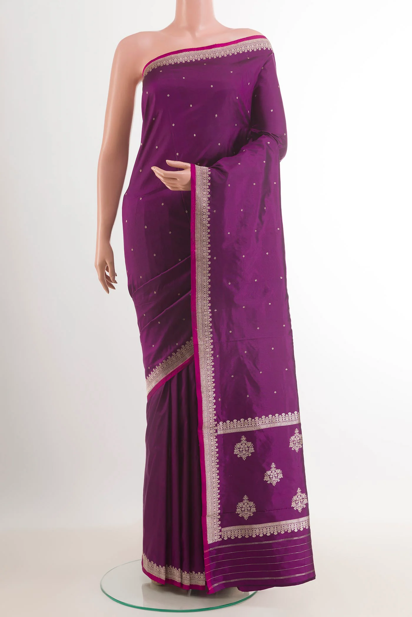 Purple Banarasi Katan Silk Saree