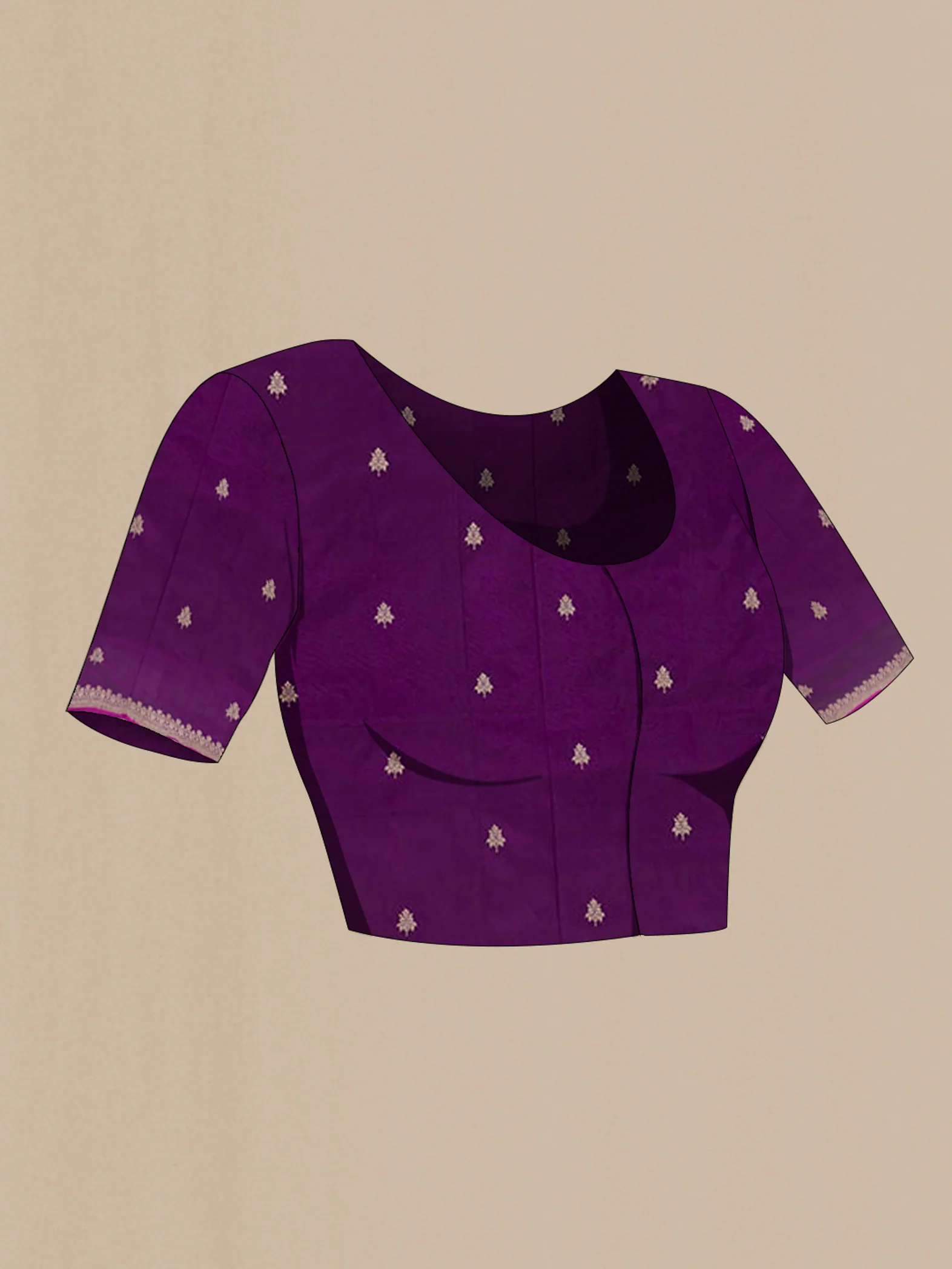 Purple Banarasi Katan Silk Saree - Image 2