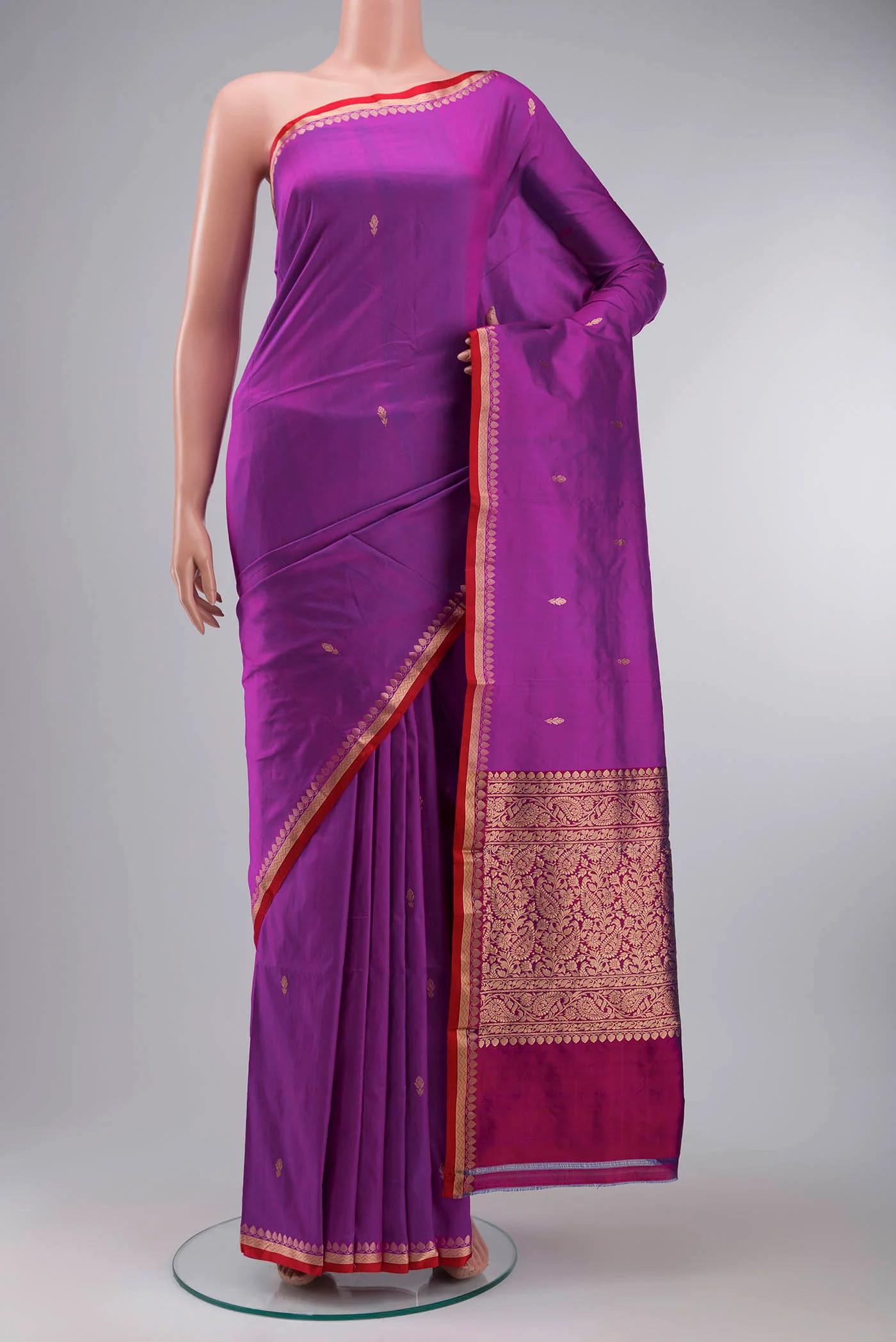 Purple Banarasi Katan Silk Saree