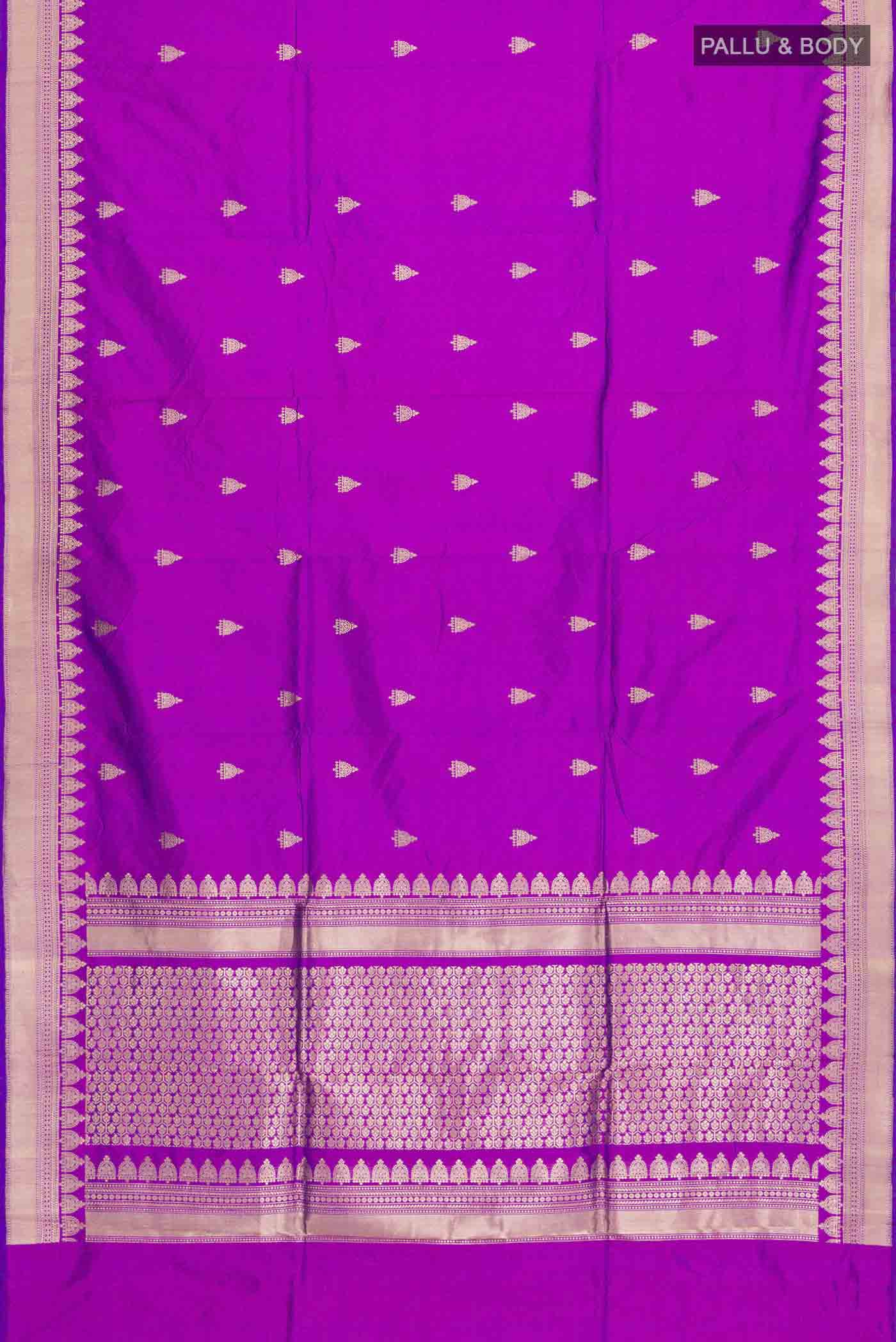 Purple Banarasi Katan Silk Saree - Image 5