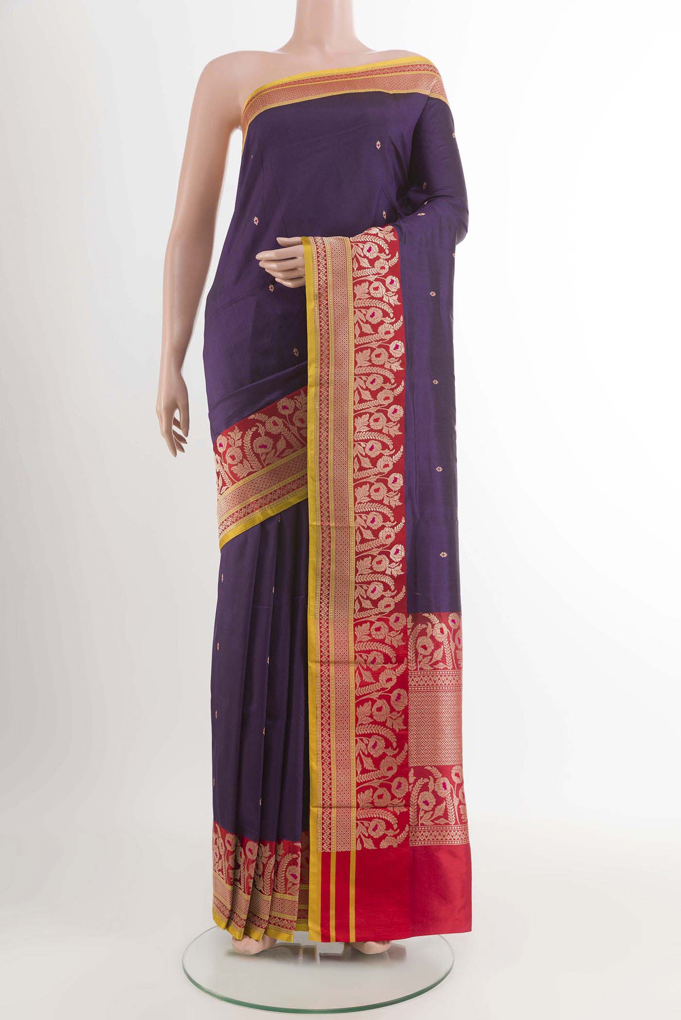 Purple Banarasi Katan Silk Saree