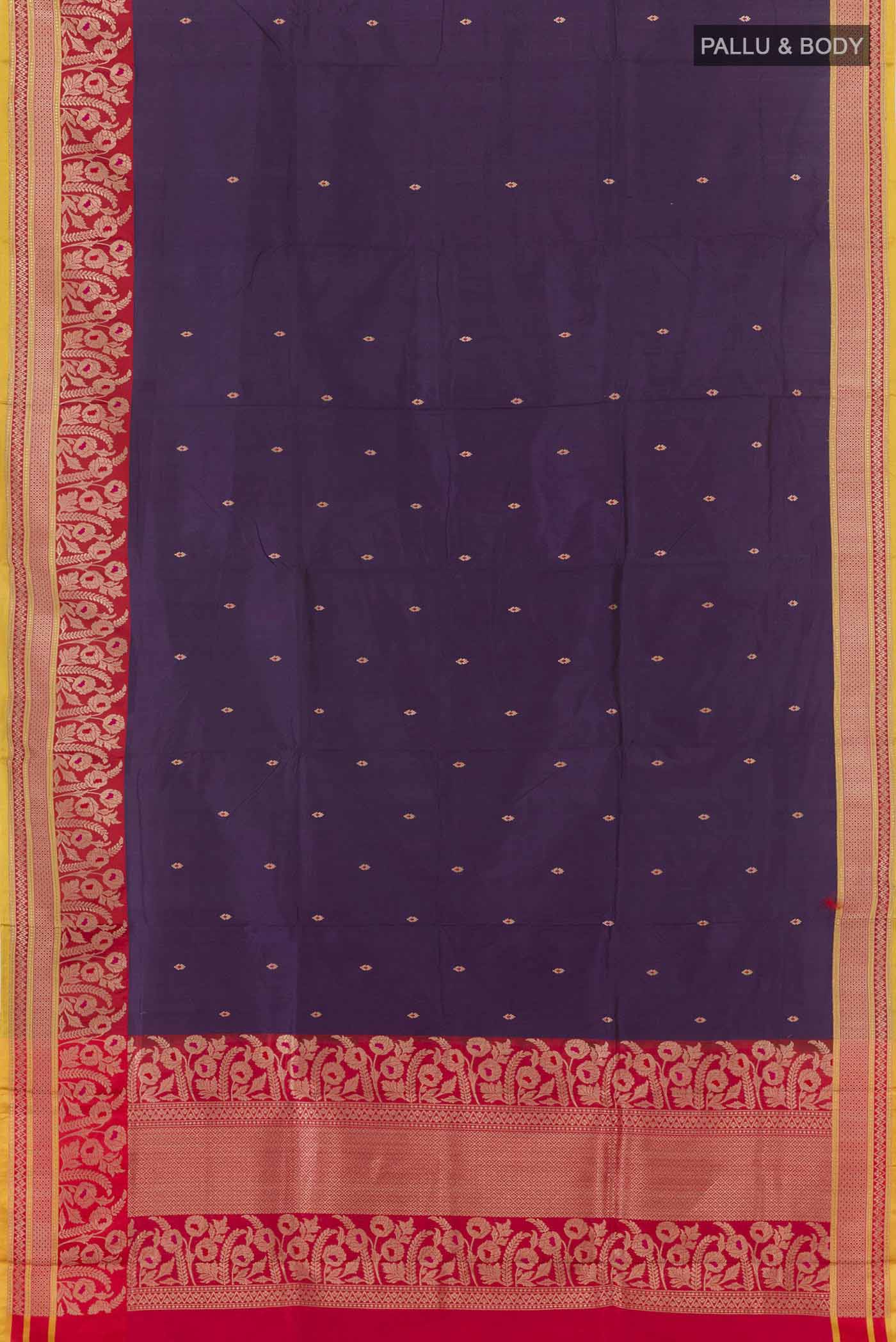 Purple Banarasi Katan Silk Saree - Image 4