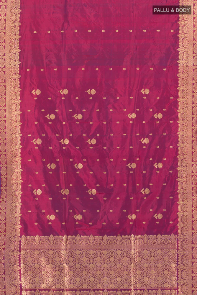 Purple Banarasi Katan Silk Saree - Image 5