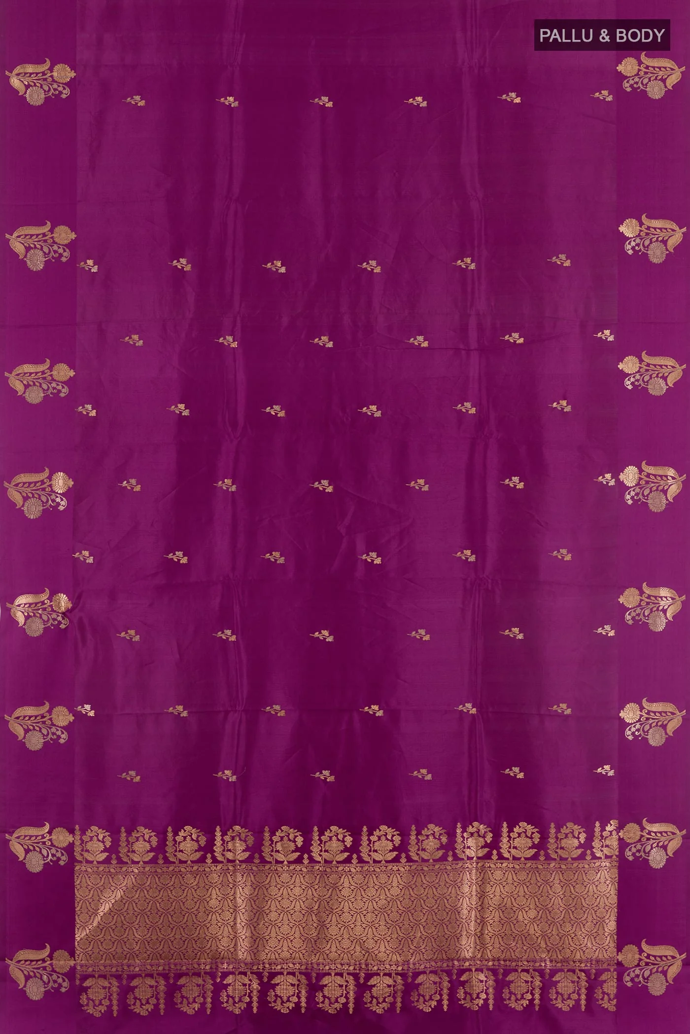 Purple Banarasi Katan Silk Saree - Image 3