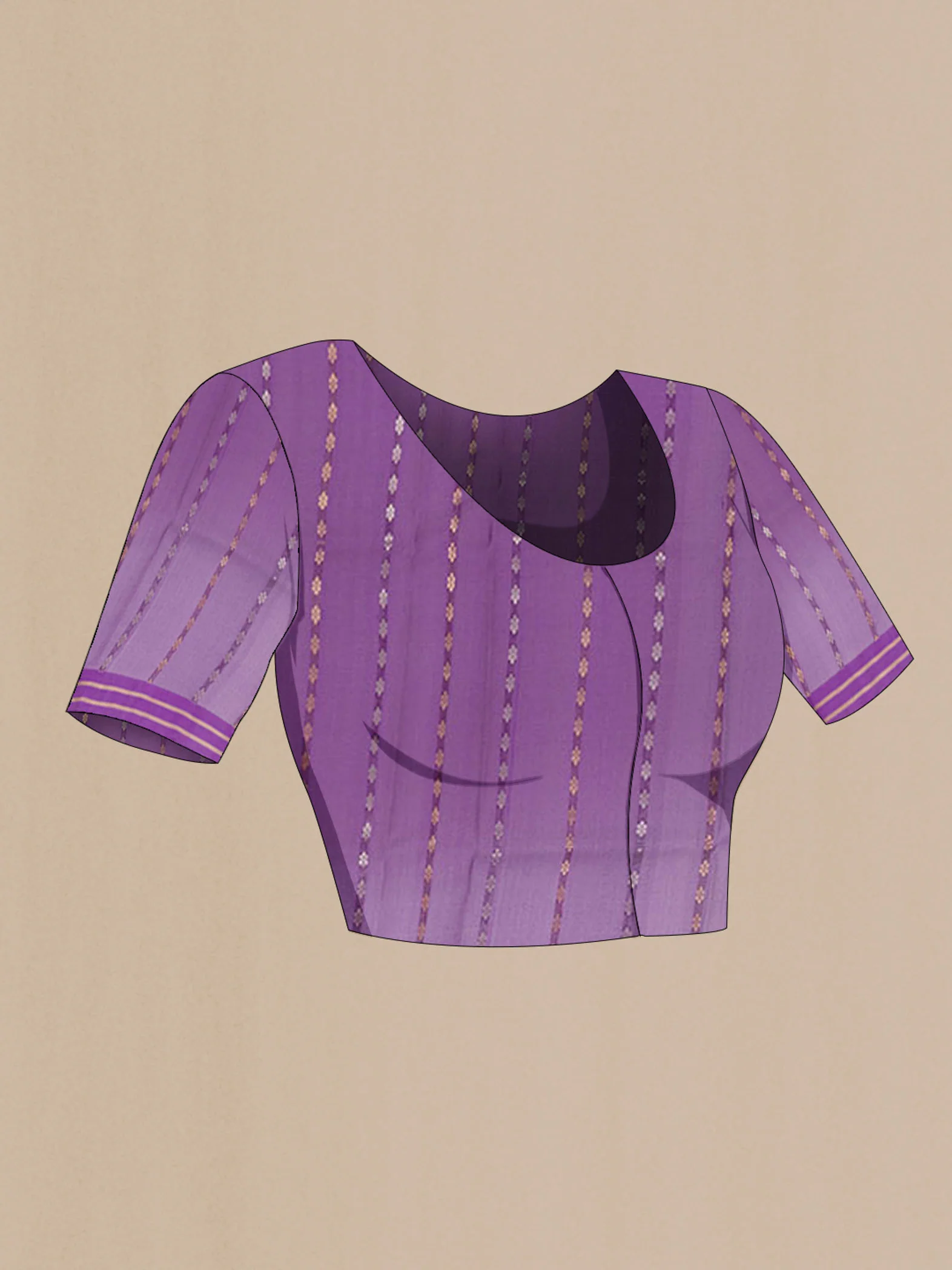 Purple Banarasi Kora Silk Saree - Image 2