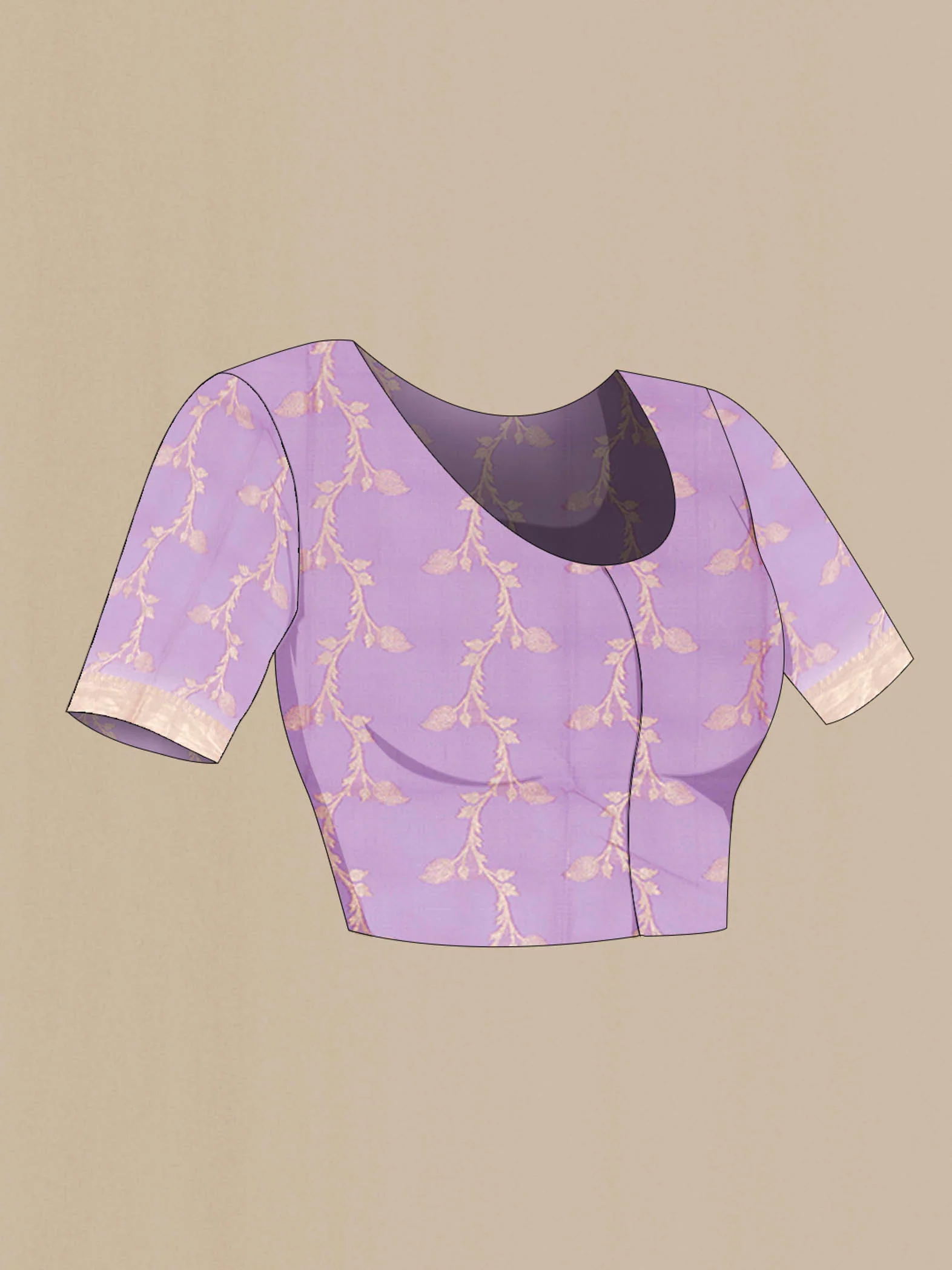 Purple Banarasi Kota Silk Saree - Image 2