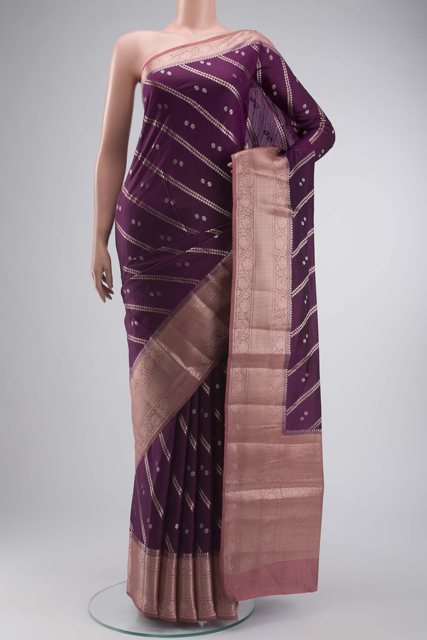 Purple Banarasi Raw Silk Saree