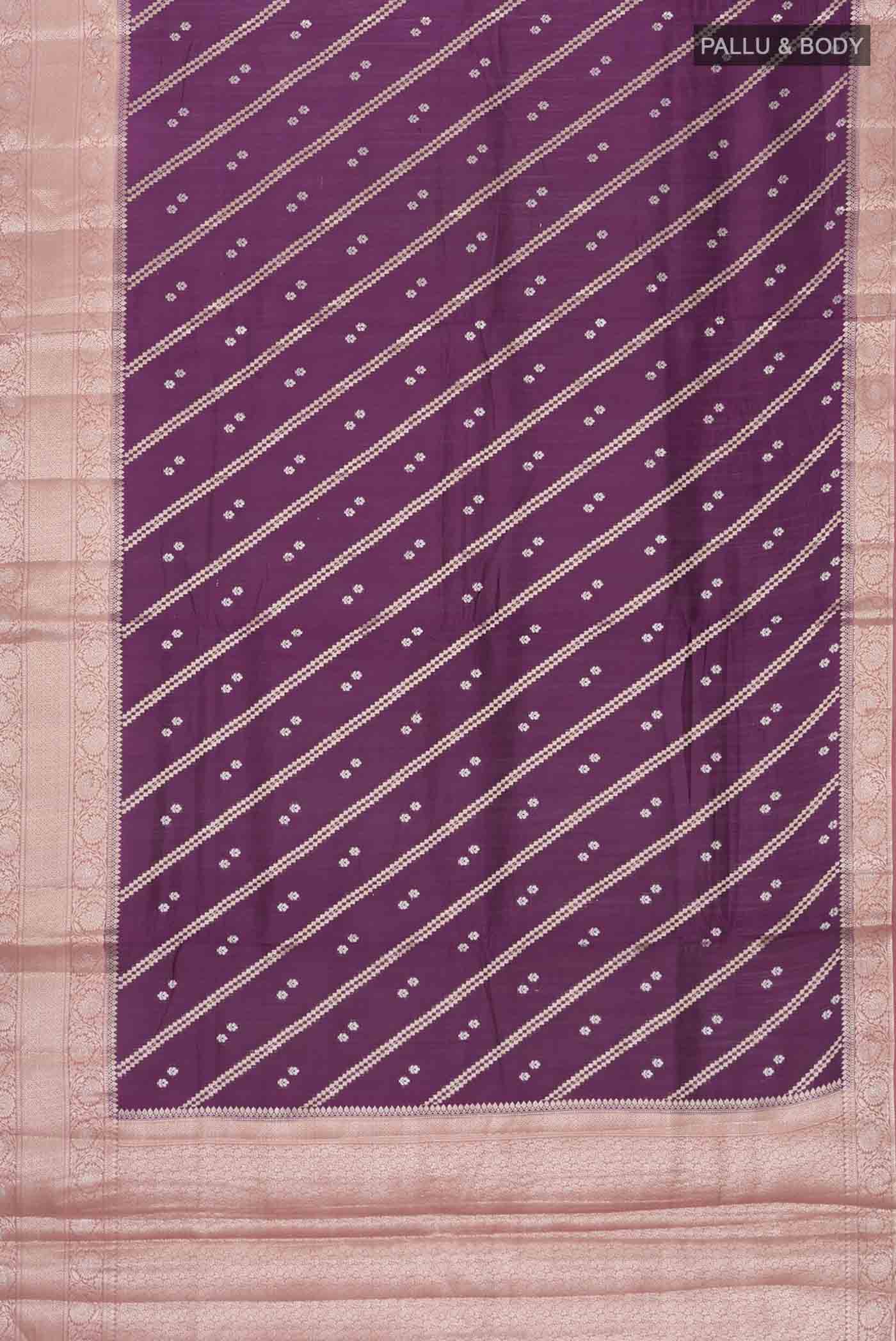 Purple Banarasi Raw Silk Saree - Image 5