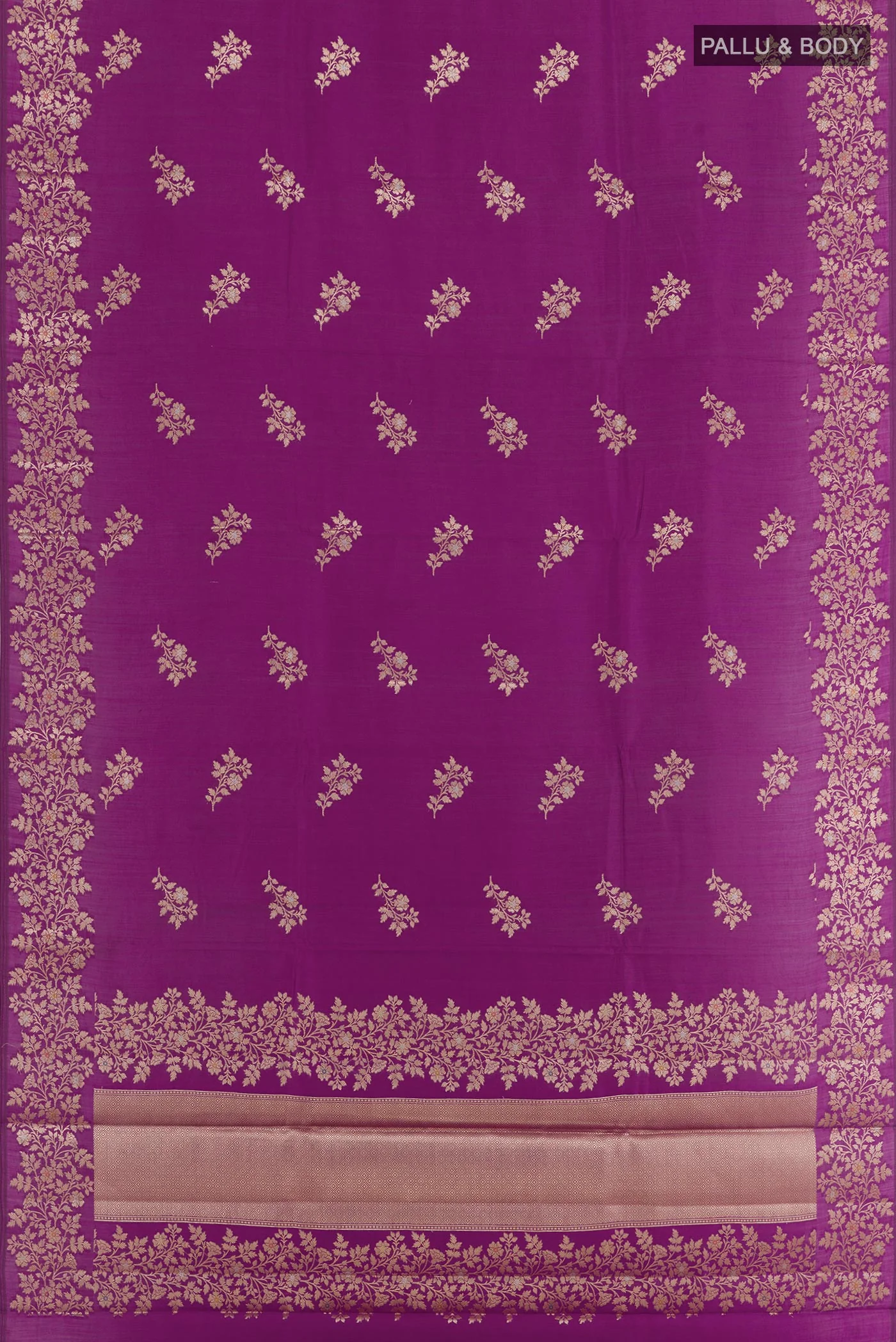 Purple Banarasi Raw Silk Saree - Image 3