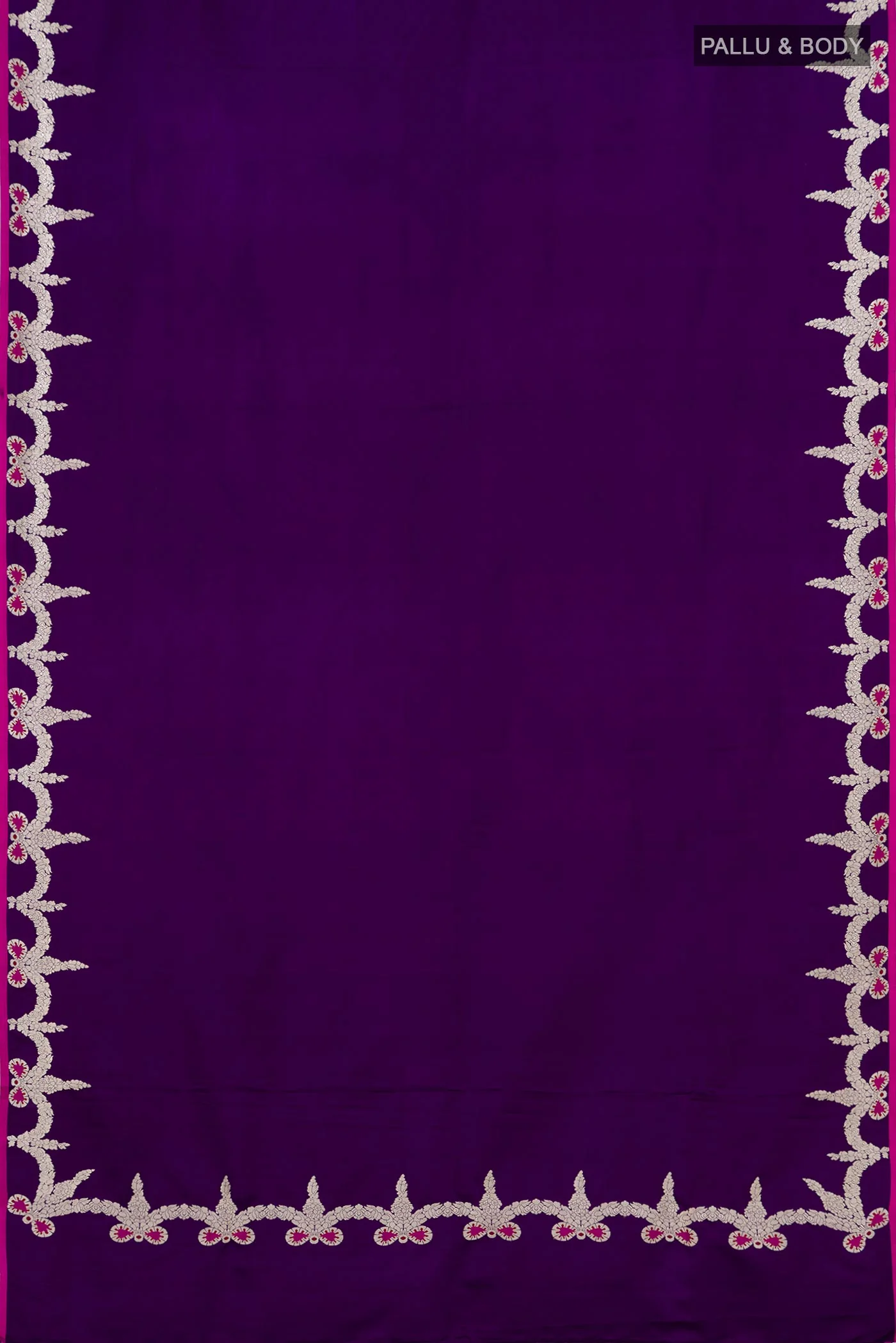 Violet Banarasi Silk Saree - Image 5