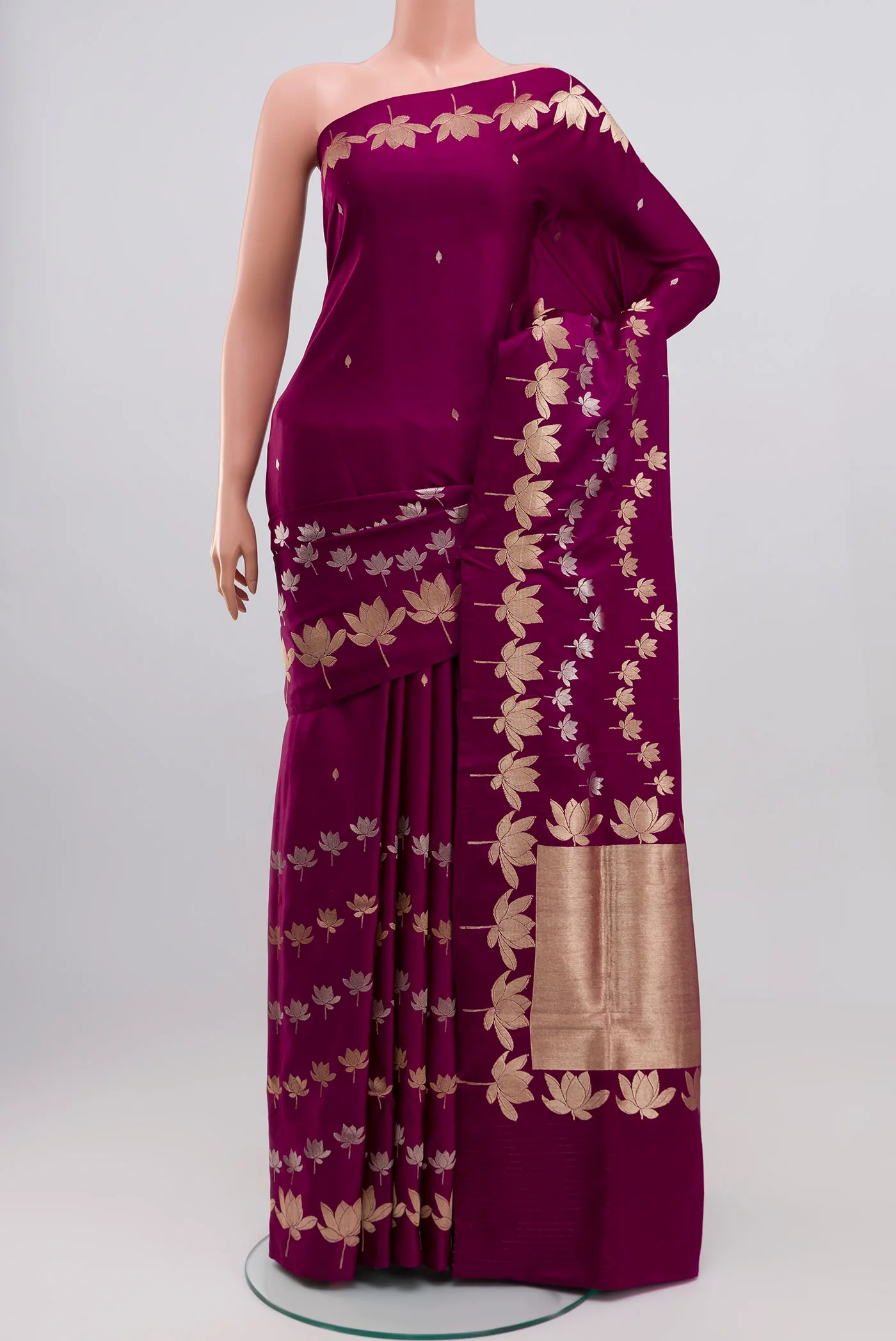 Purple Banarasi Silk Saree