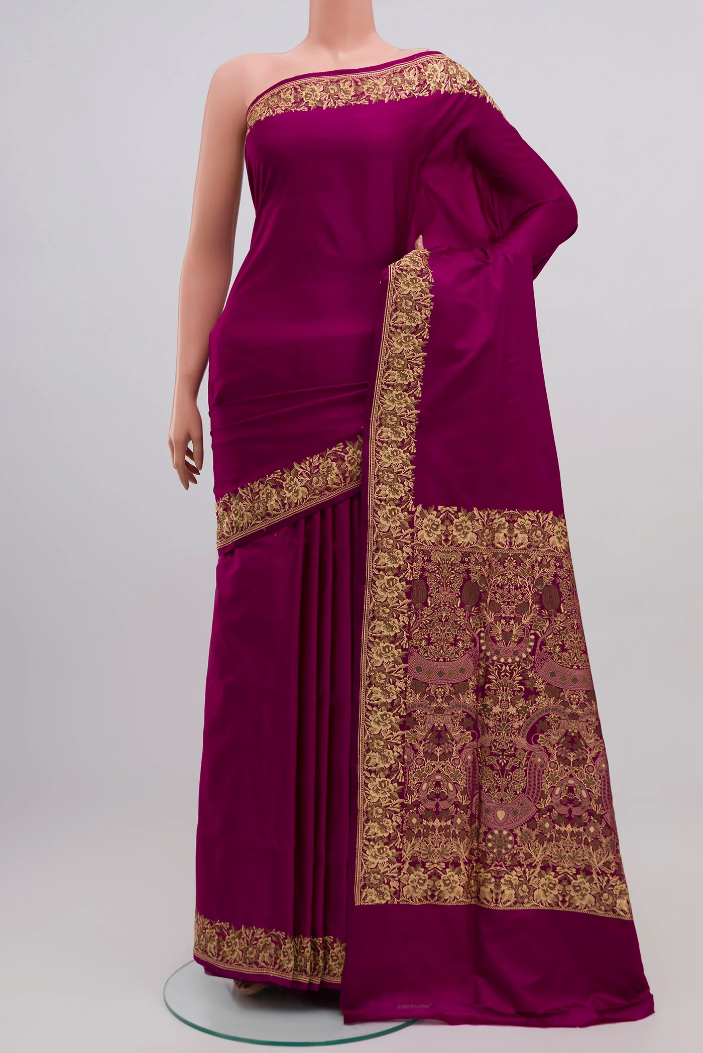 Magenta Banarasi Silk Saree