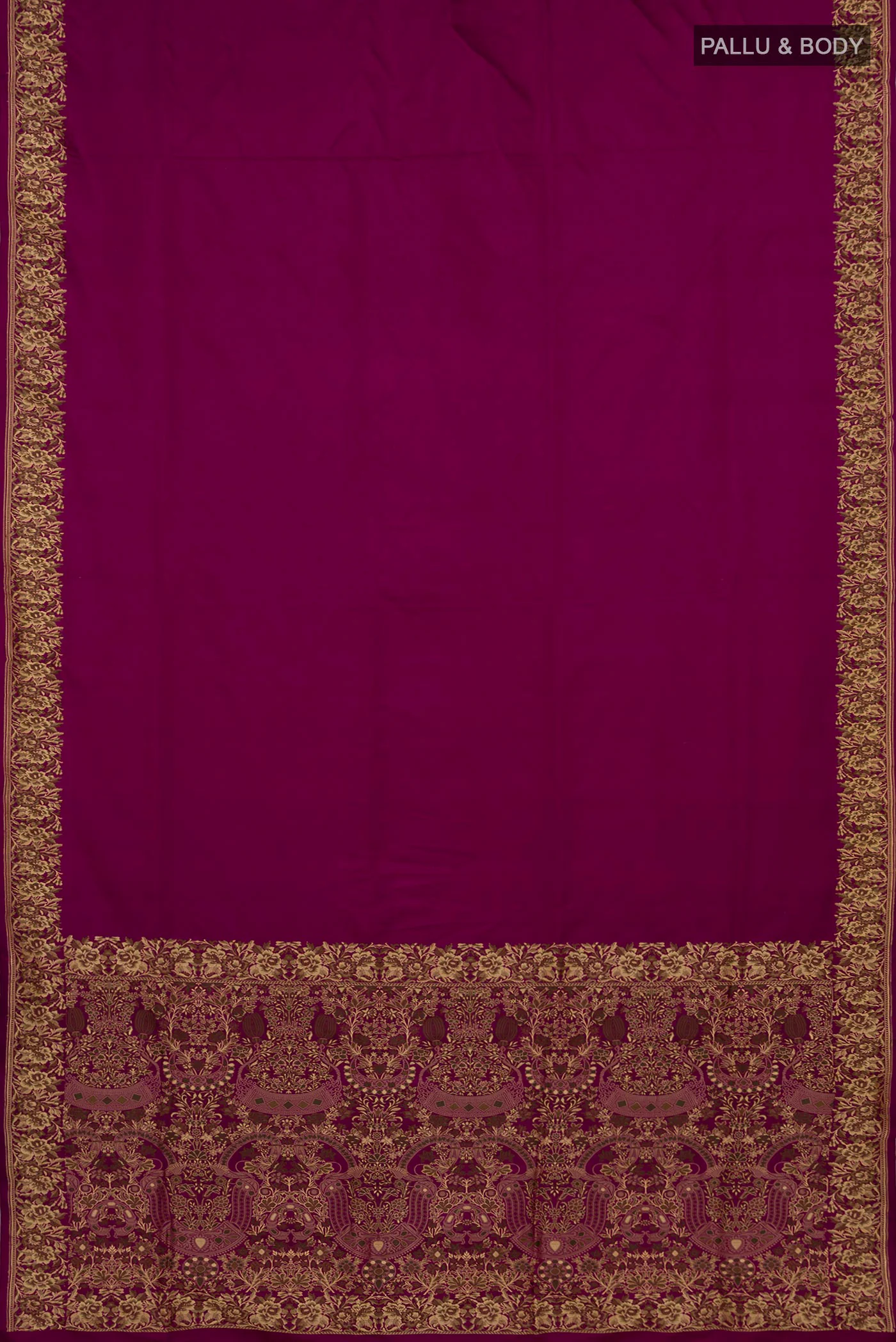Magenta Banarasi Silk Saree - Image 5