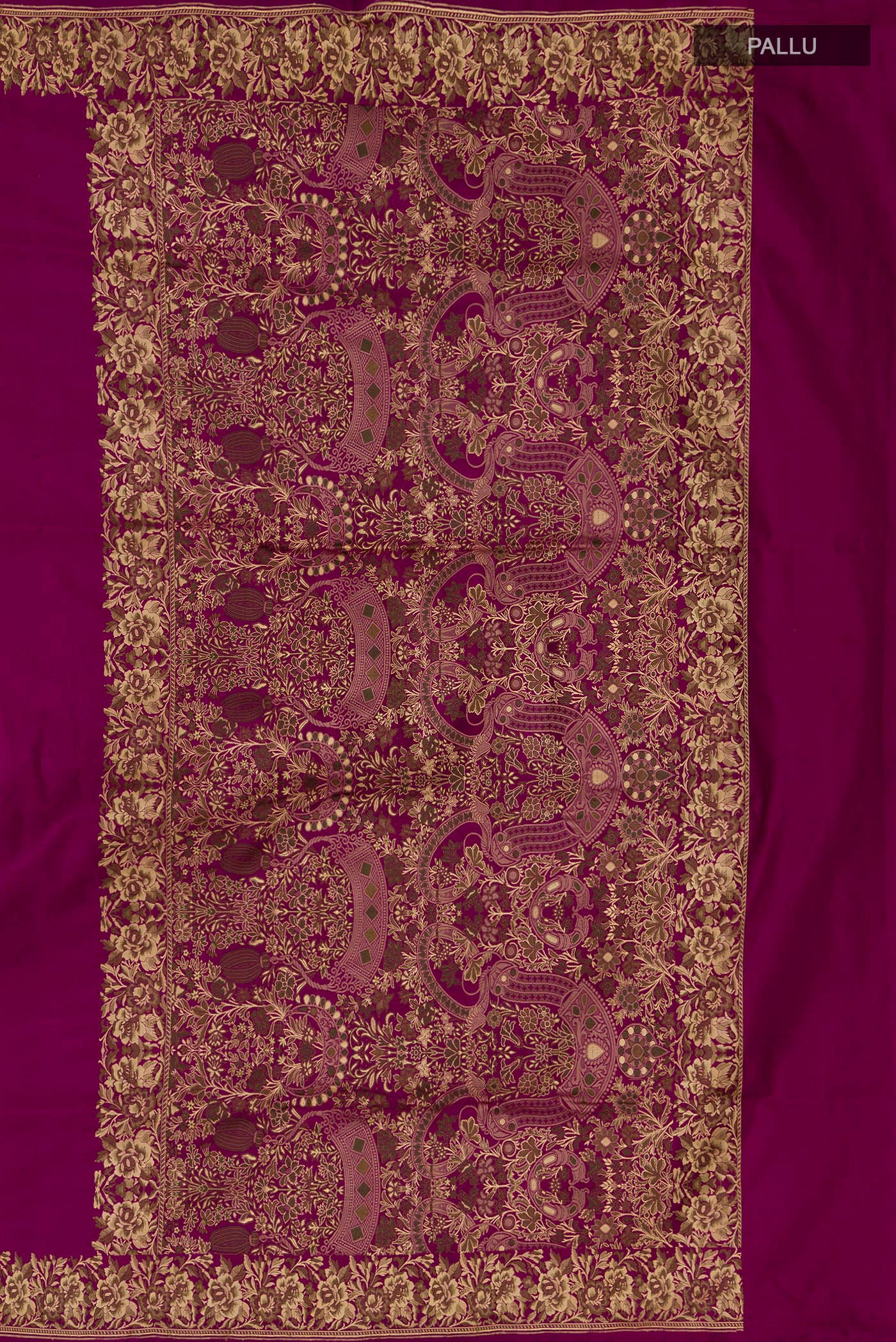 Magenta Banarasi Silk Saree - Image 6
