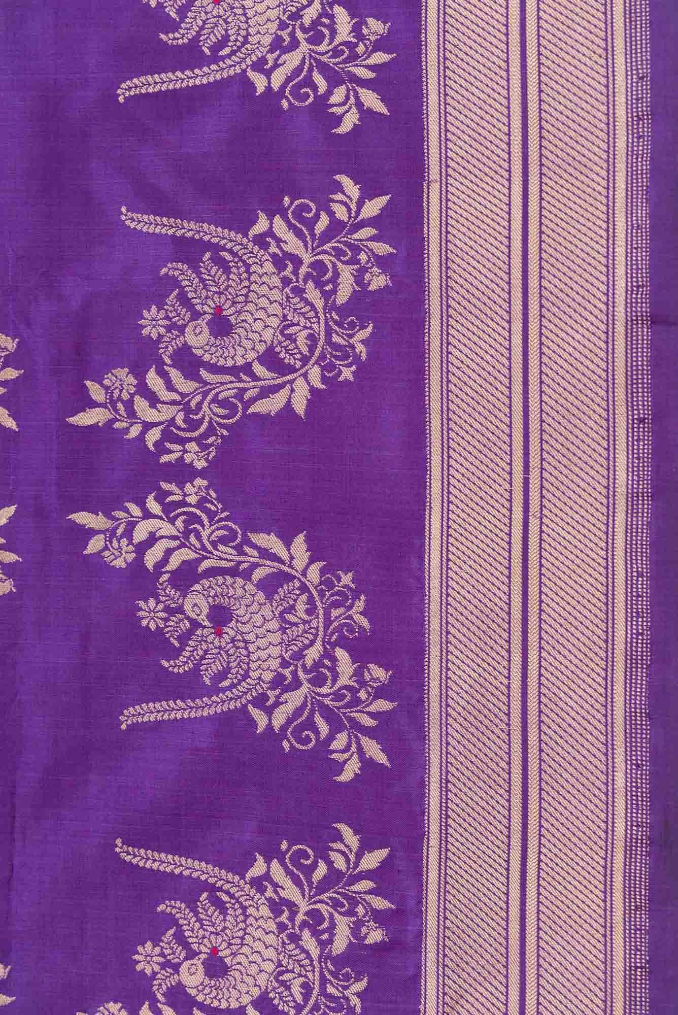 Mahika-Purple Banarasi Silk Saree - Image 5