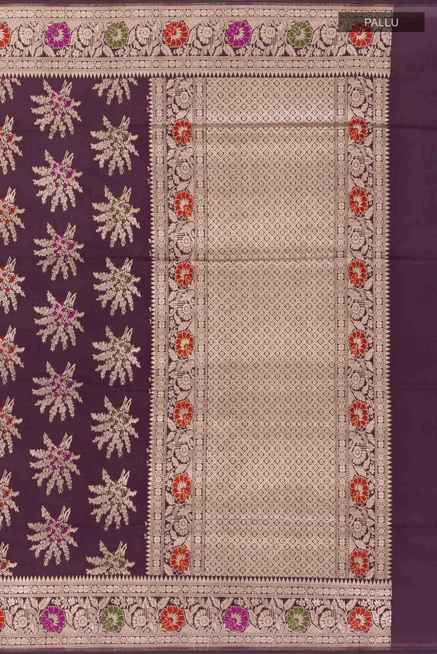 Purple Banarasi Silk Saree - Image 5