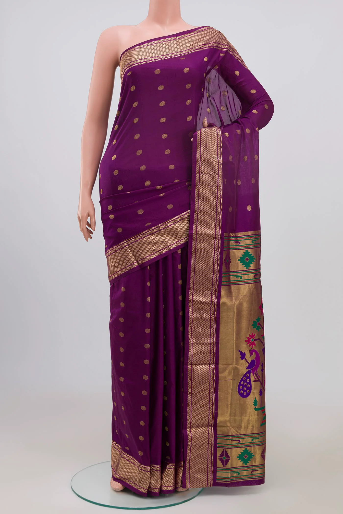 Purple Blended Paithani Silk Saree