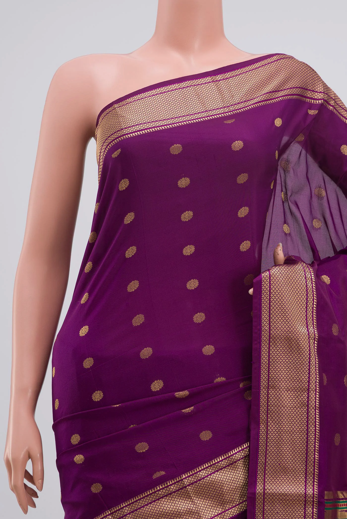 Purple Blended Paithani Silk Saree - Image 2