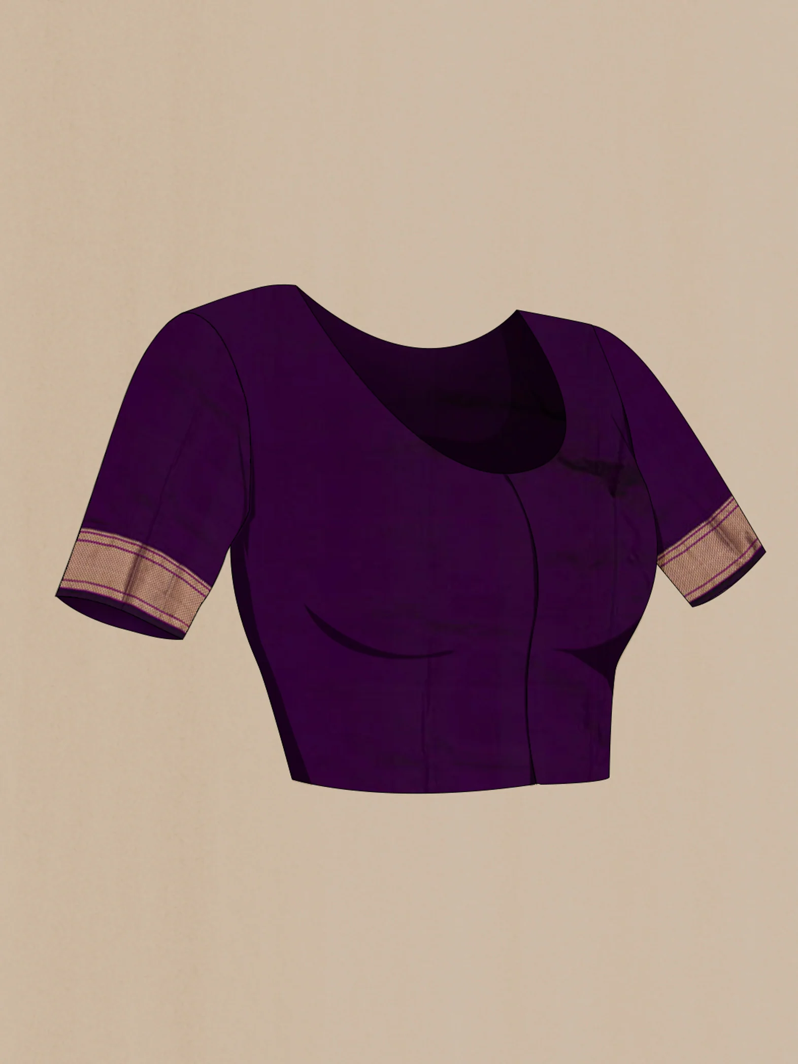 Violet Blended Paithani Silk Saree - Image 4
