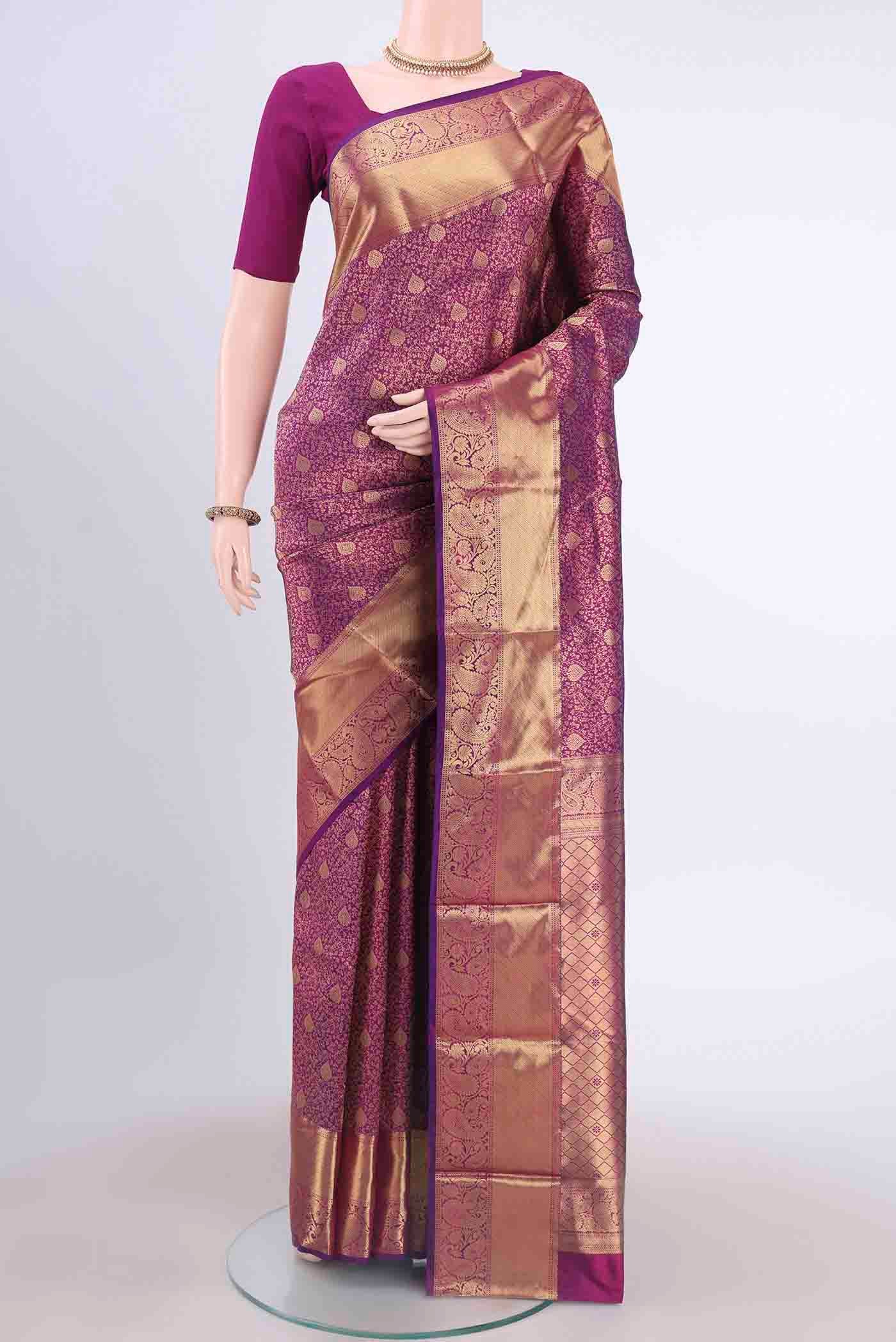 Purple Bangalore Silk Saree