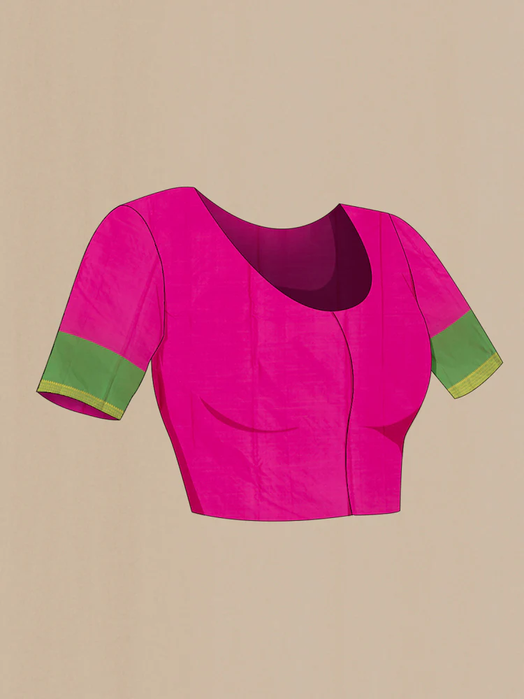 Rani Pink Kanjivaram Silk Saree - Image 4