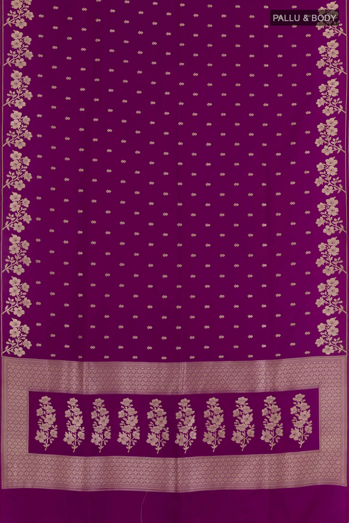Purple Blended Banarasi Silk Saree - Image 3
