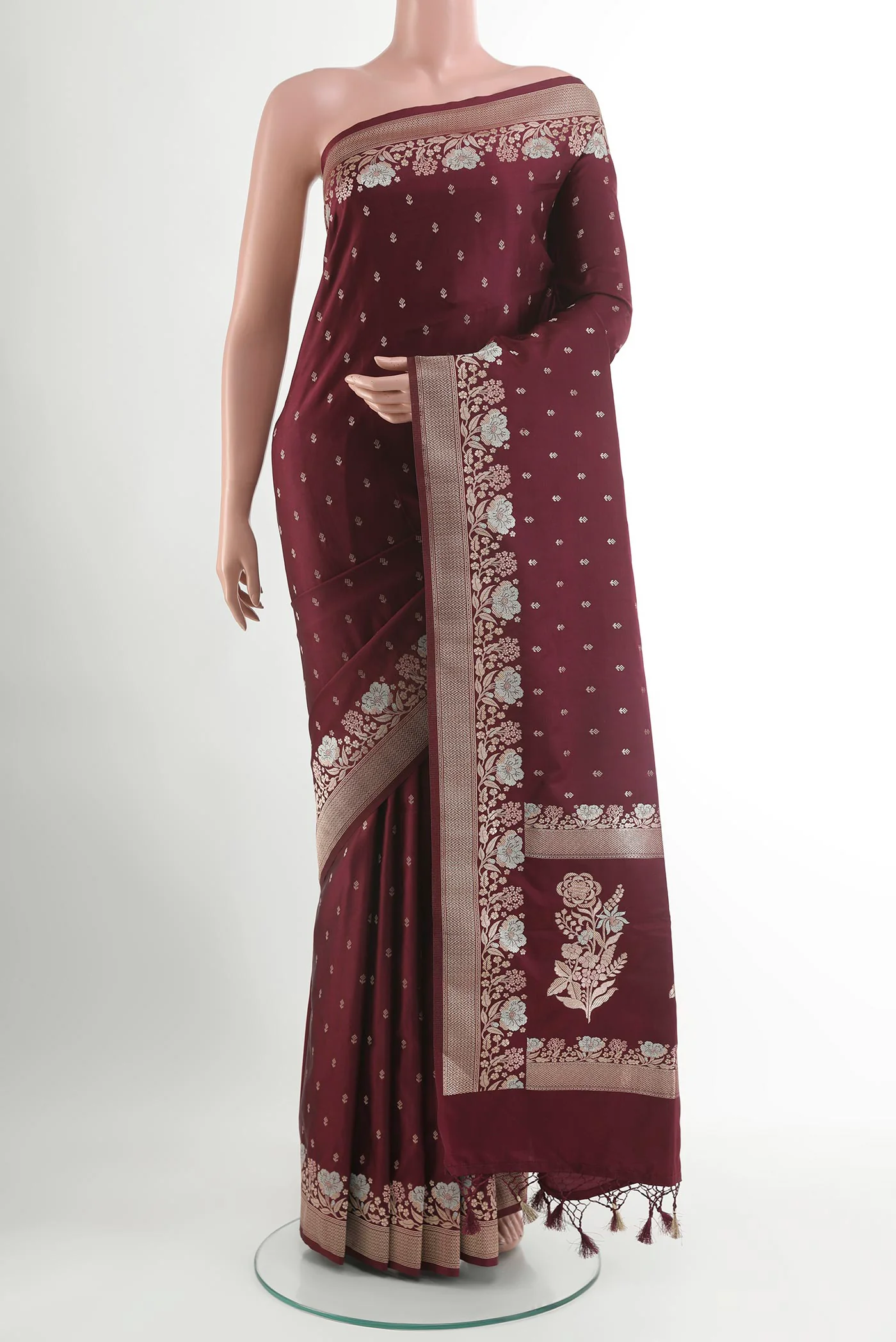 Purple Blended Banarasi Silk Saree