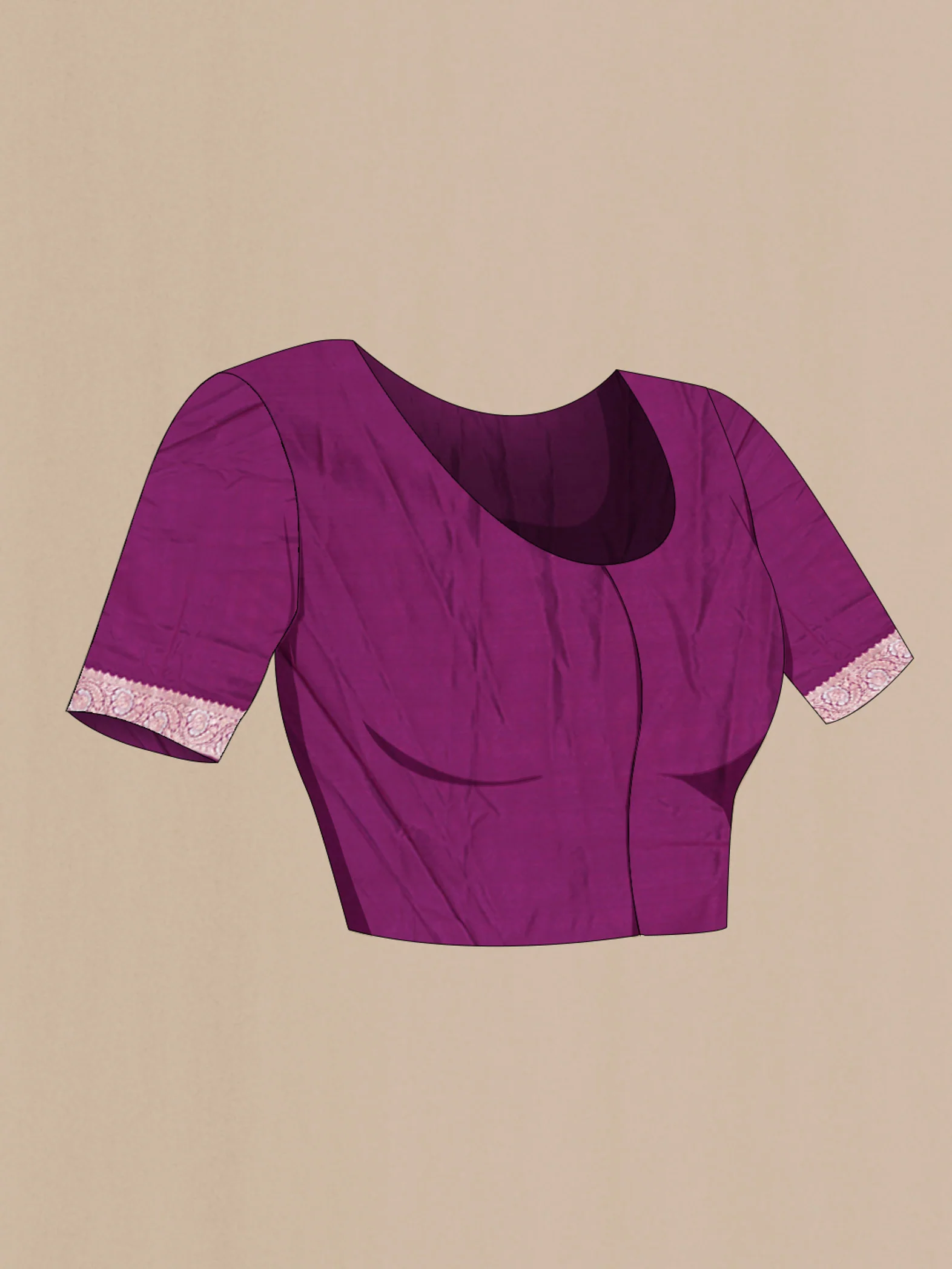 Purple Blended Banarasi Silk Saree - Image 2