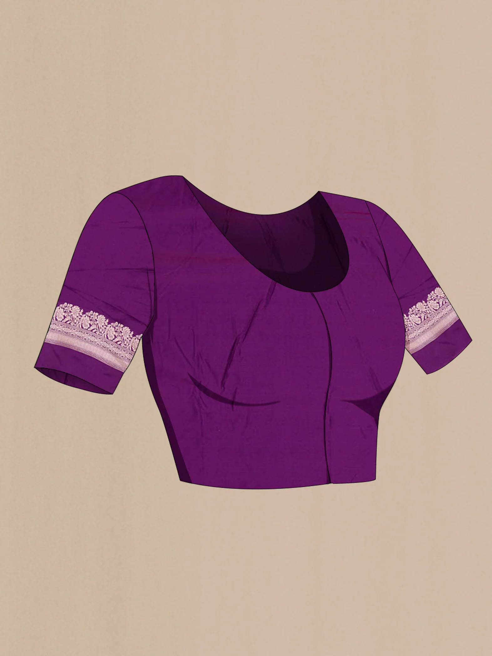 Purple Blended Banarasi Silk Saree - Image 2