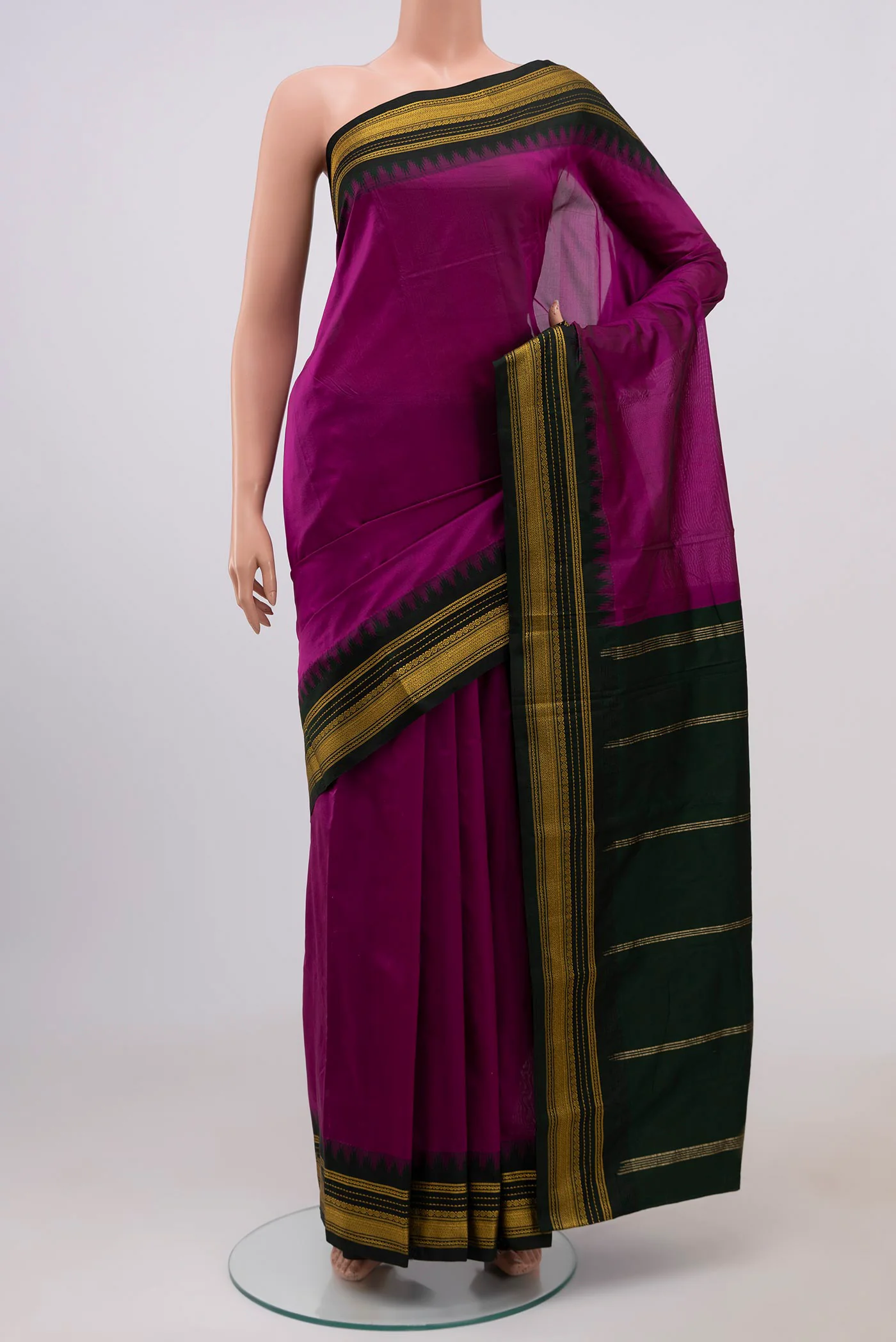 Purple Blended Bangalore Silk Saree