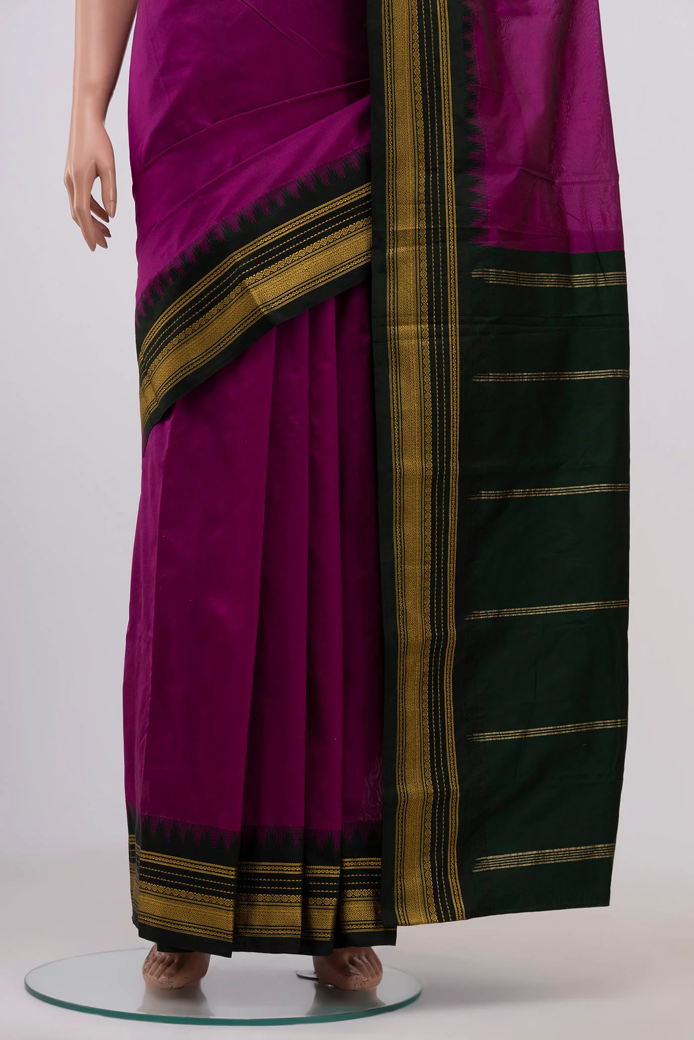 Purple Blended Bangalore Silk Saree - Image 3