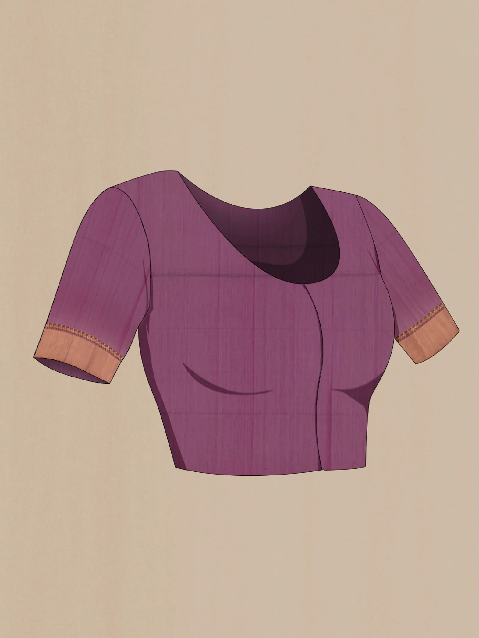 Magenta Maheshwari Silk Cotton Saree - Image 2