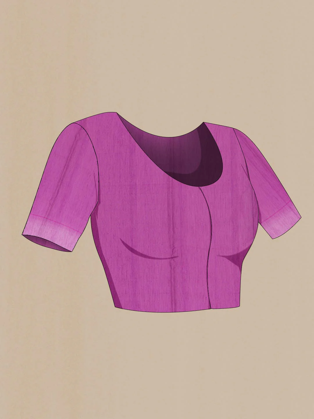 Purple Blended Kora Cotton Saree - Image 3