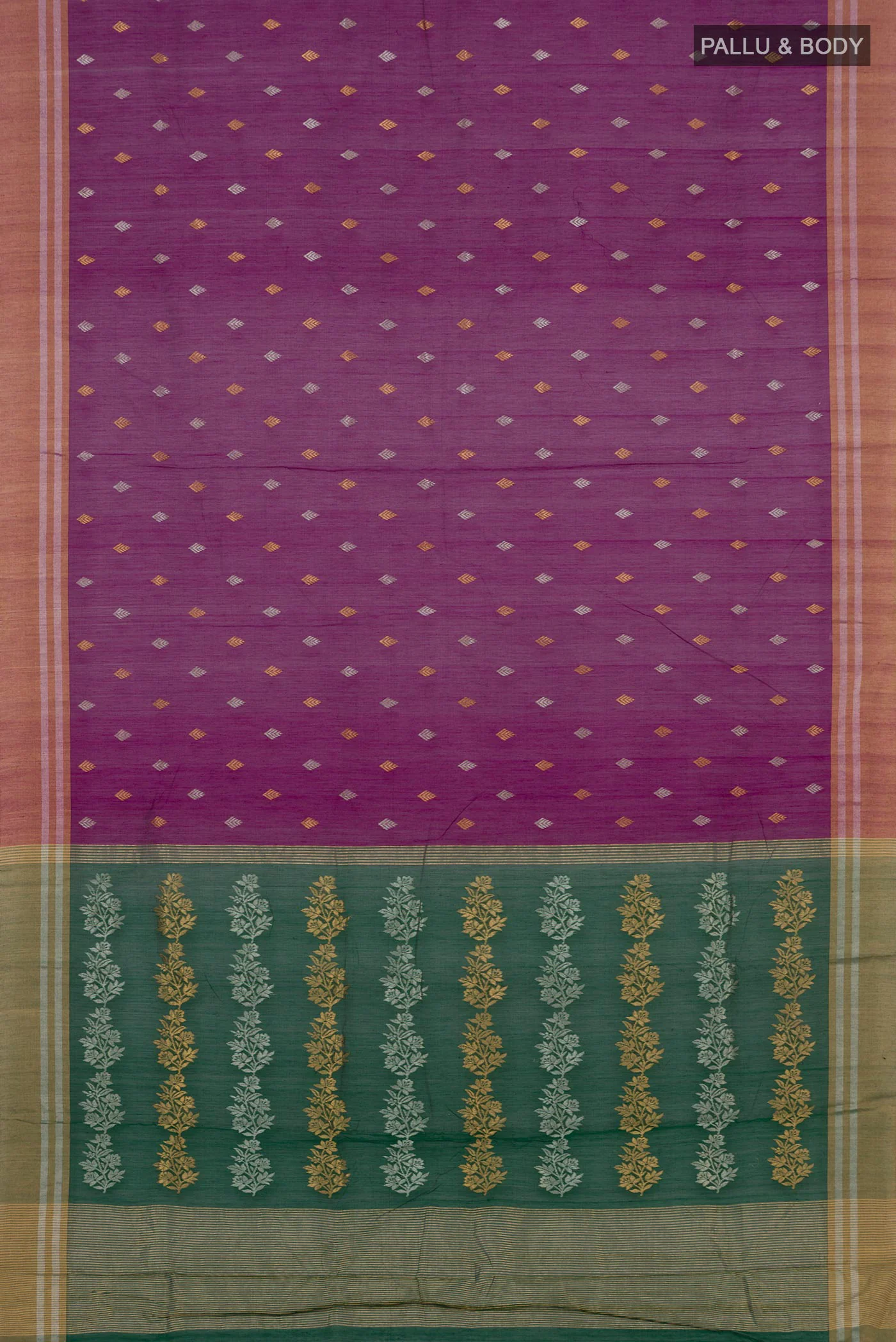 Purple Chanderi Silk Cotton Saree - Image 5