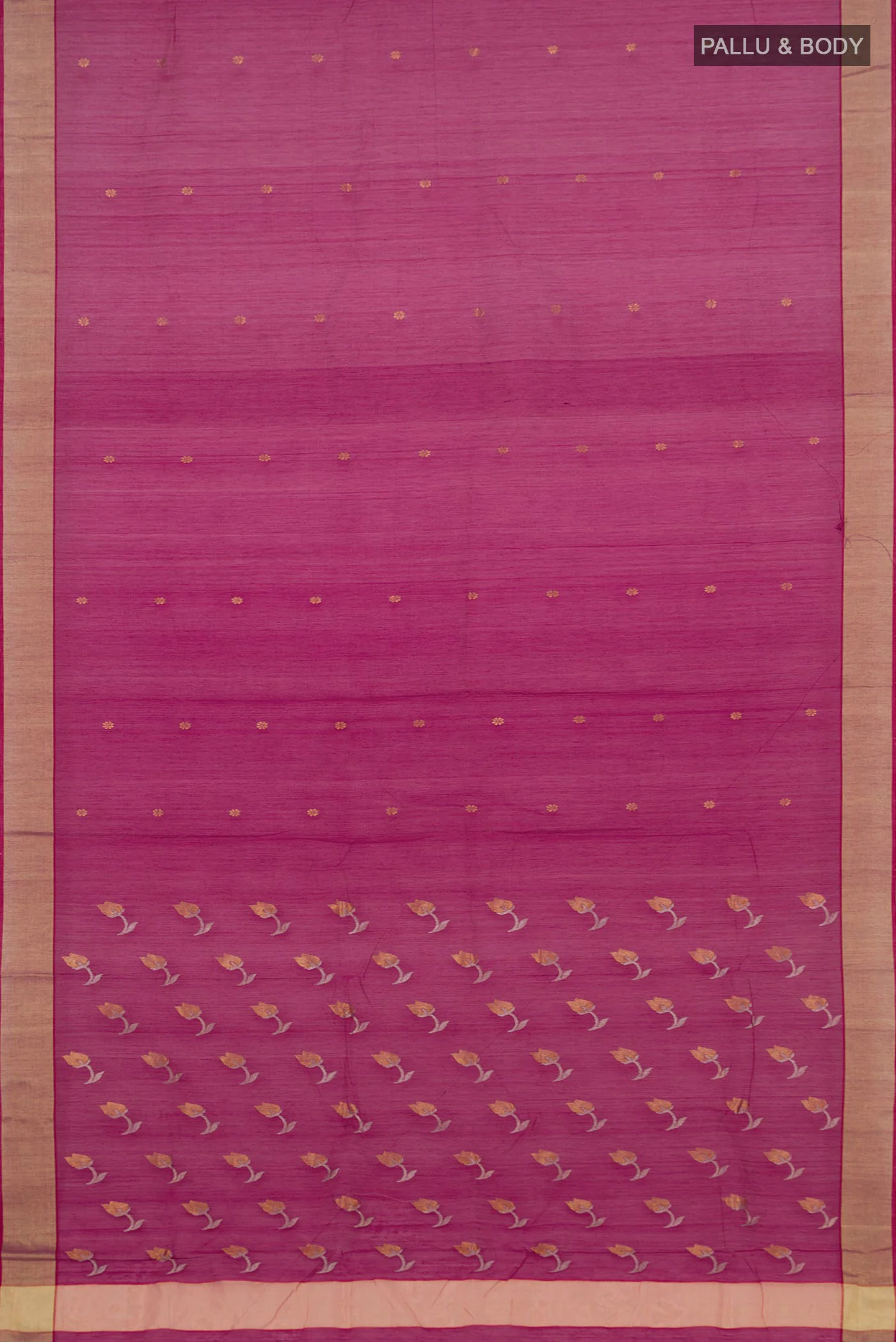 Magenta Chanderi Silk Cotton Saree - Image 5