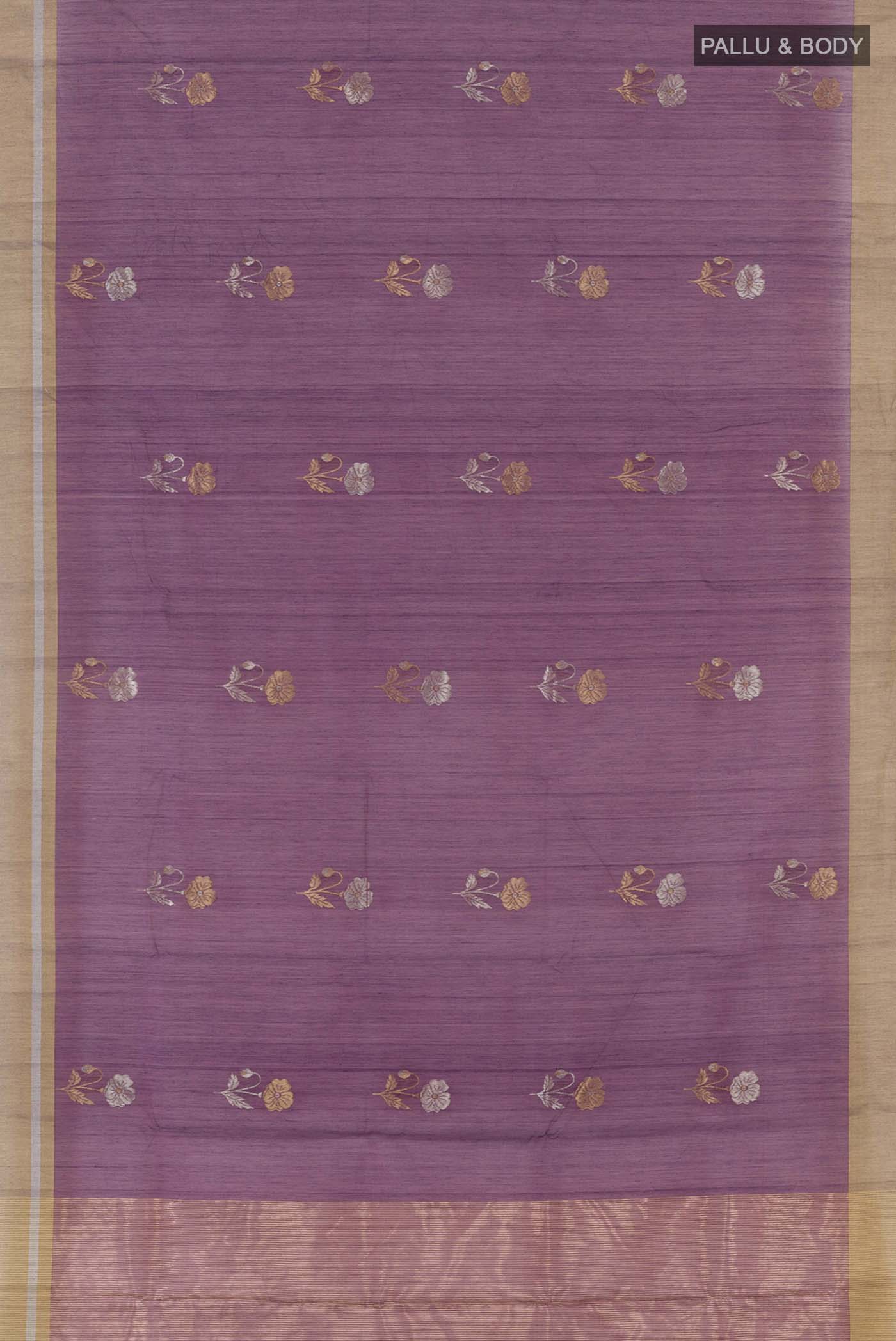 Purple Chanderi Silk Cotton Saree - Image 5
