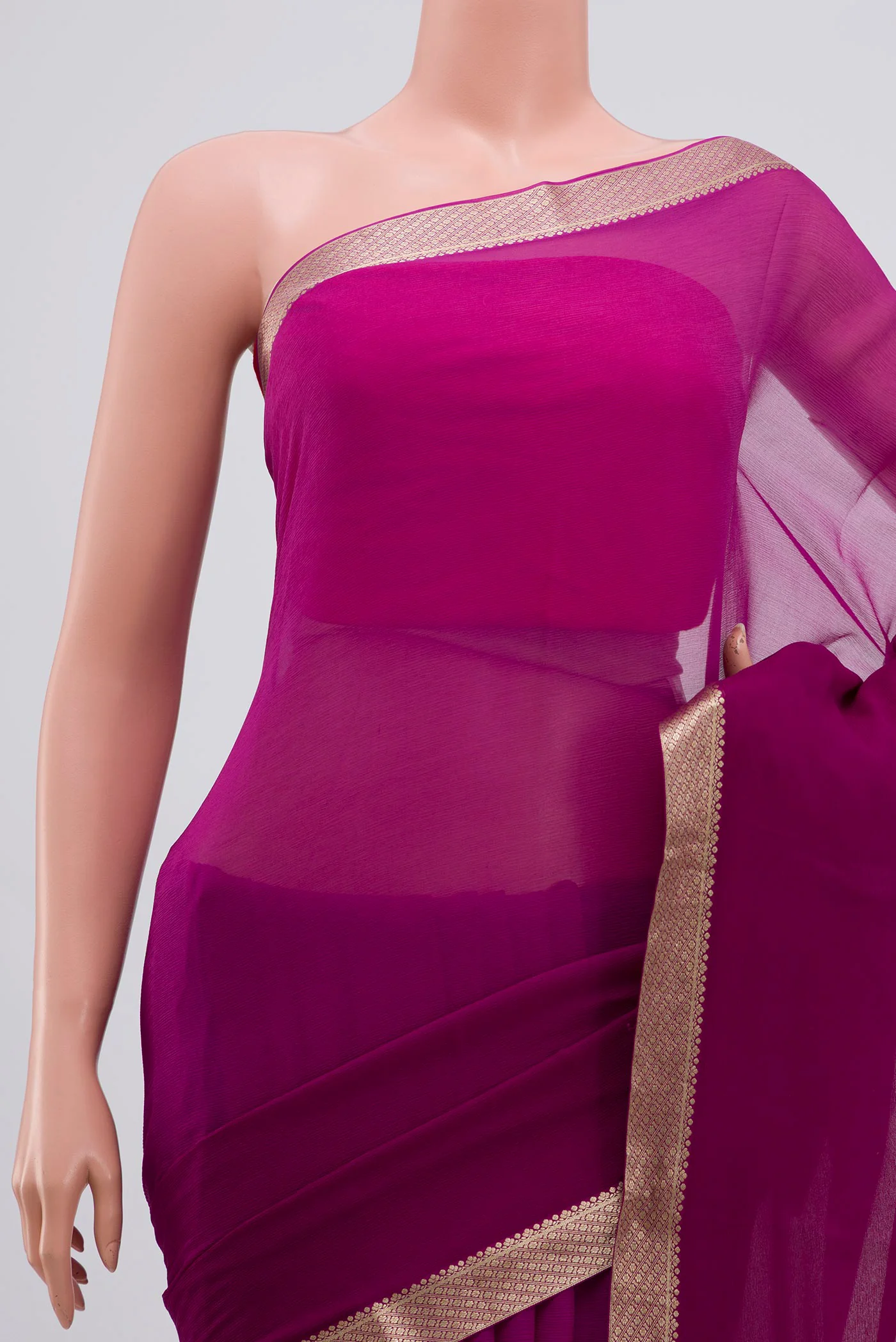 Purple Mysore Chiffon Saree - Image 2