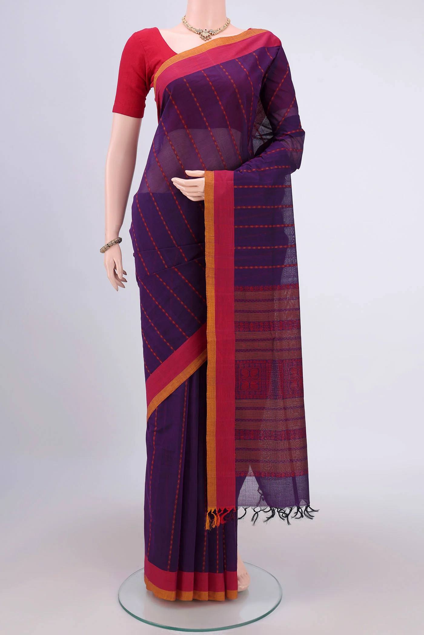 Purple Coimbatore Cotton Saree
