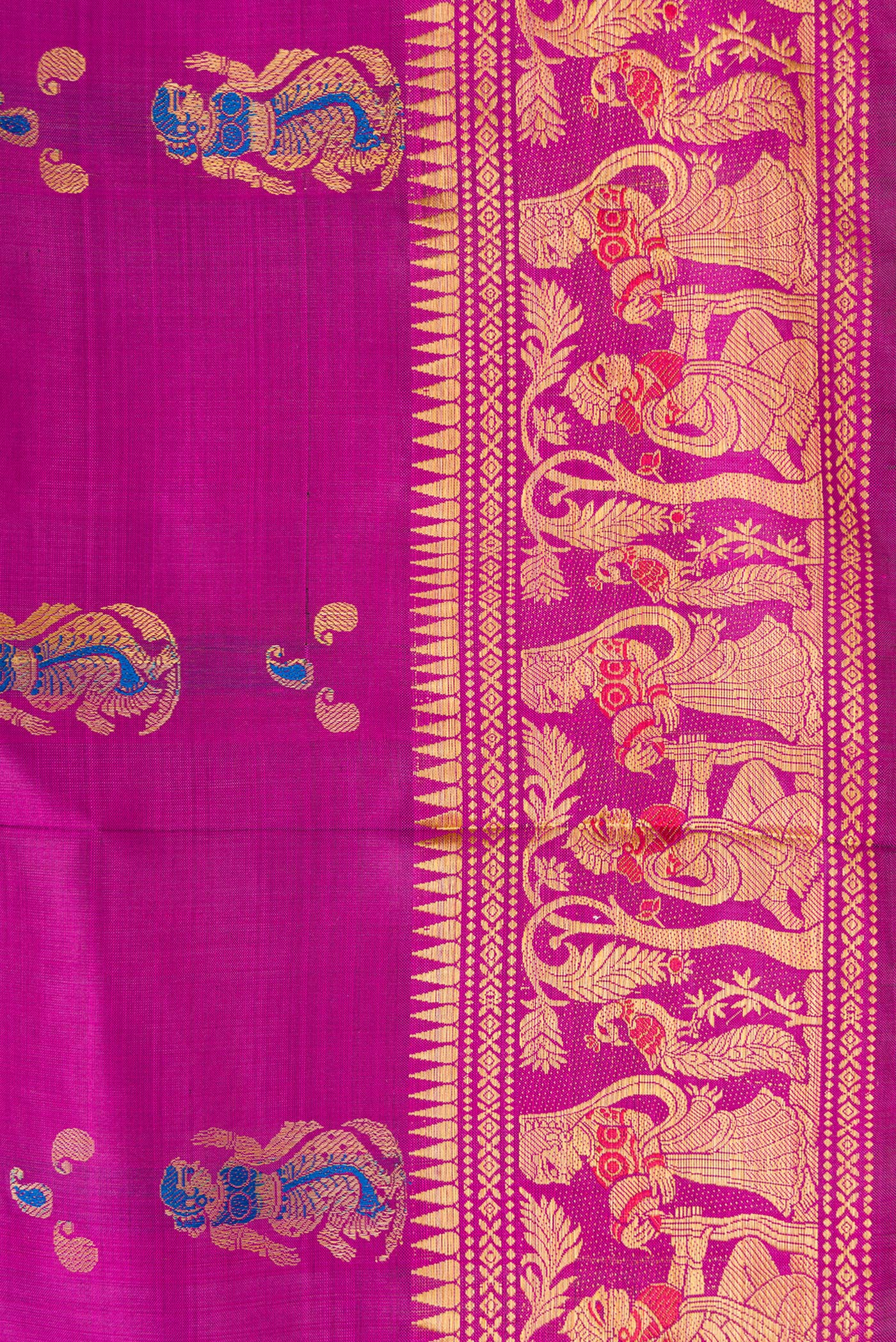 Purple Baluchari Silk Saree - Image 3