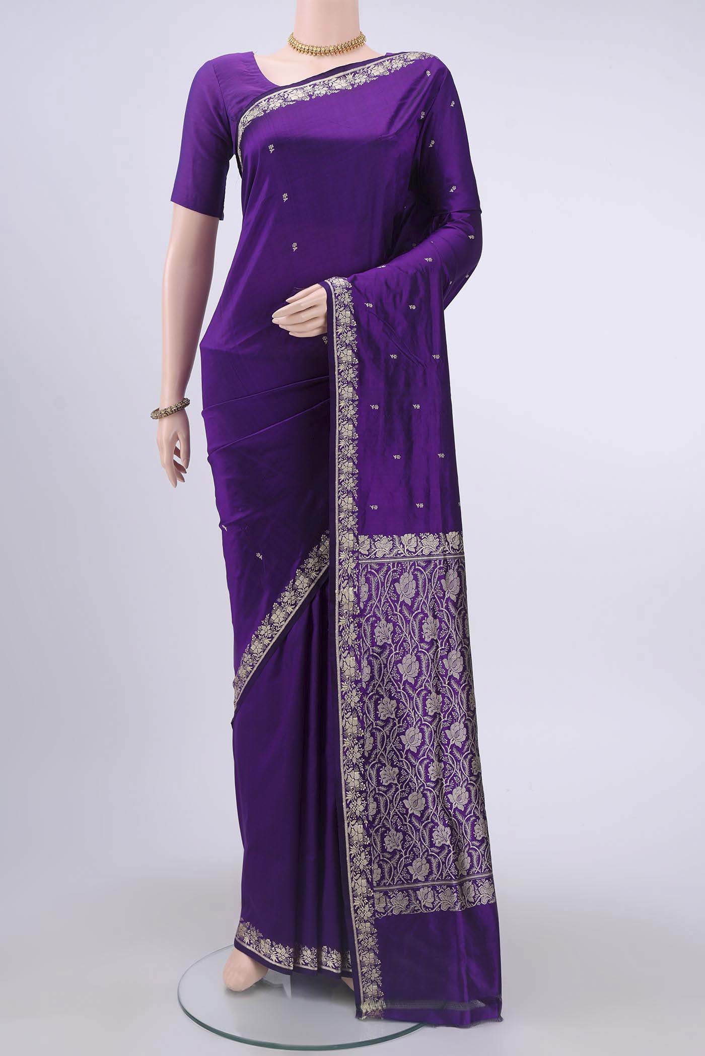 Purple Dual Tone Banarasi Katan Silk Saree