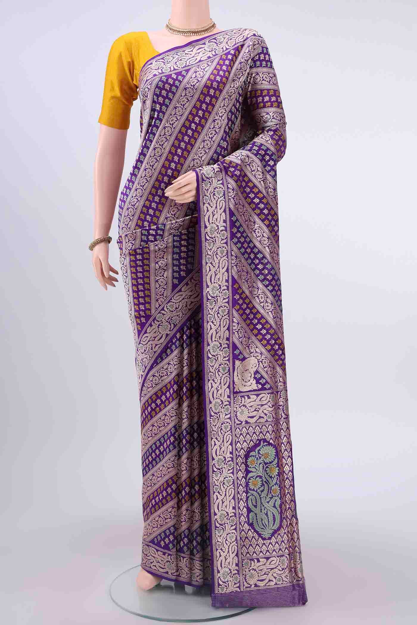 Purple Dual Tone Banarasi Silk Saree