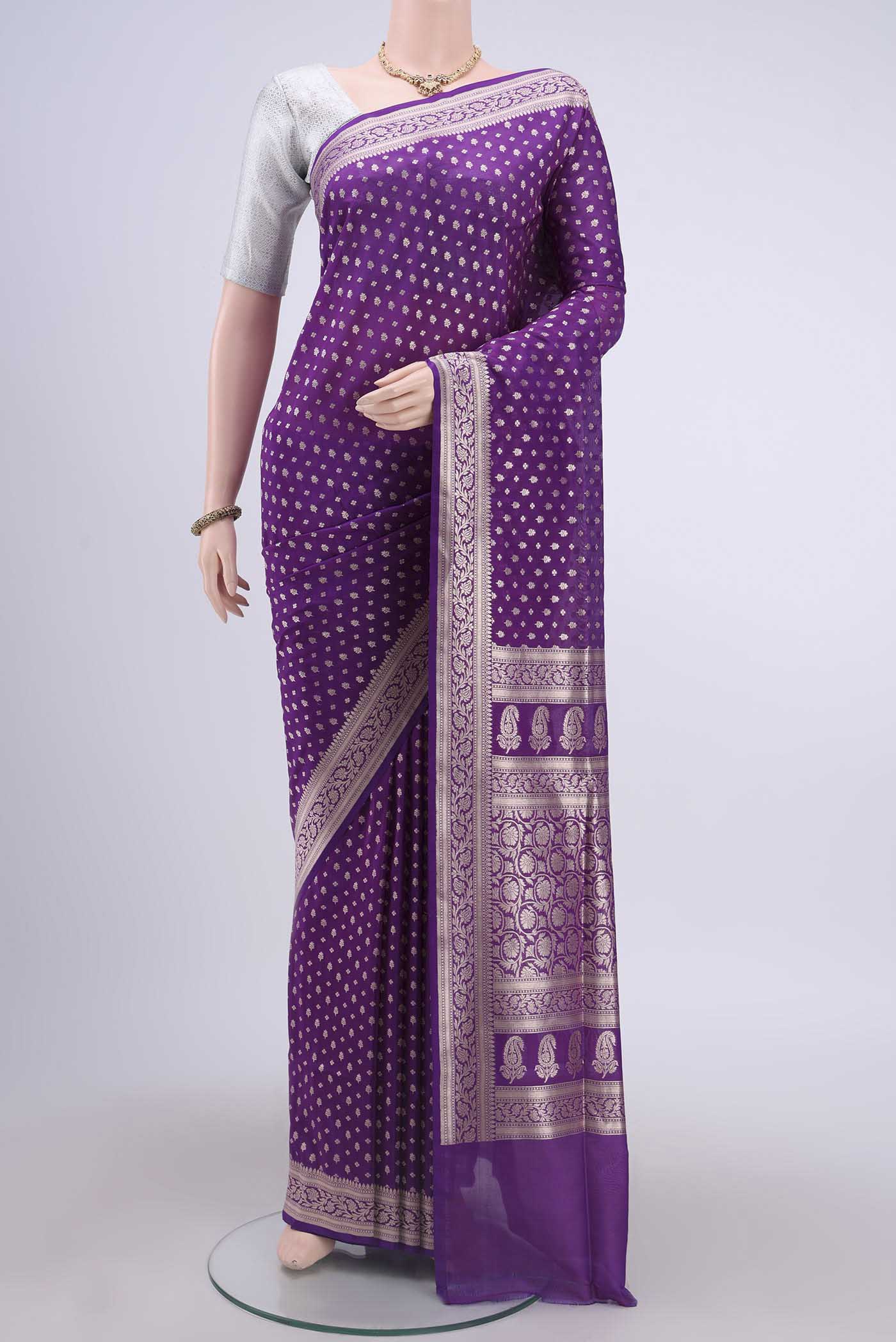 Purple Dual Tone Banarasi Silk Saree