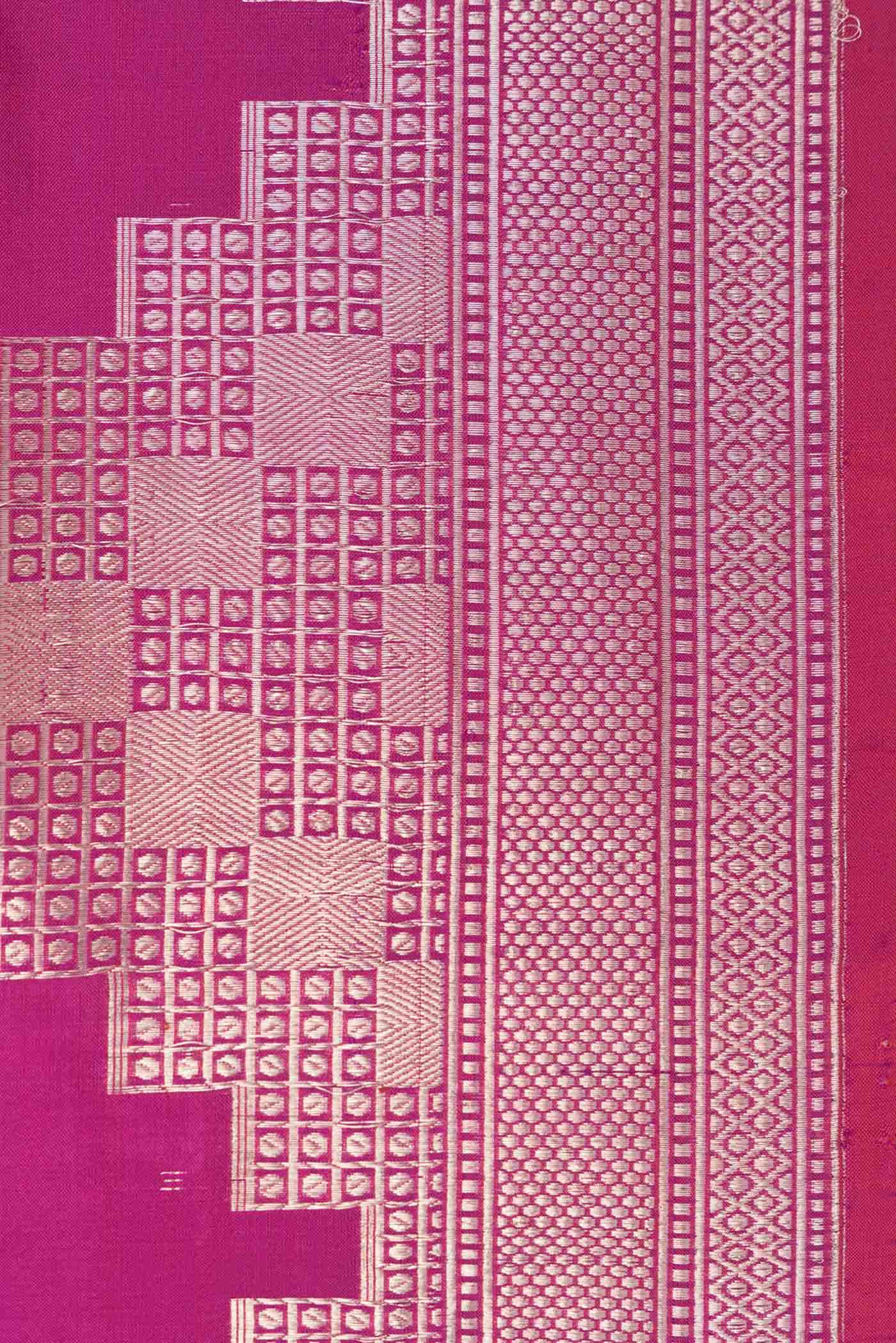 Magenta Banarasi Silk Saree - Image 5