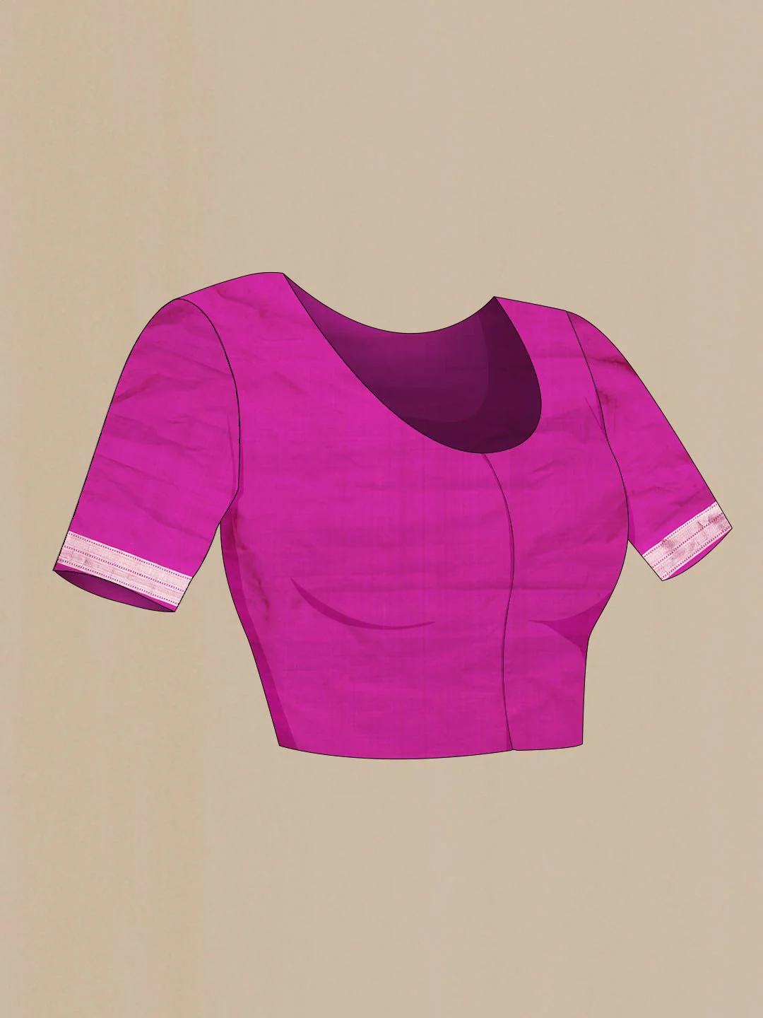 Magenta Banarasi Silk Saree - Image 6