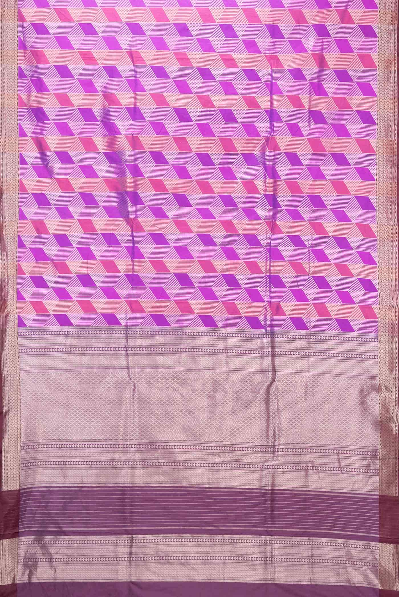 Purple Dual Tone Banarasi Silk Saree - Image 4