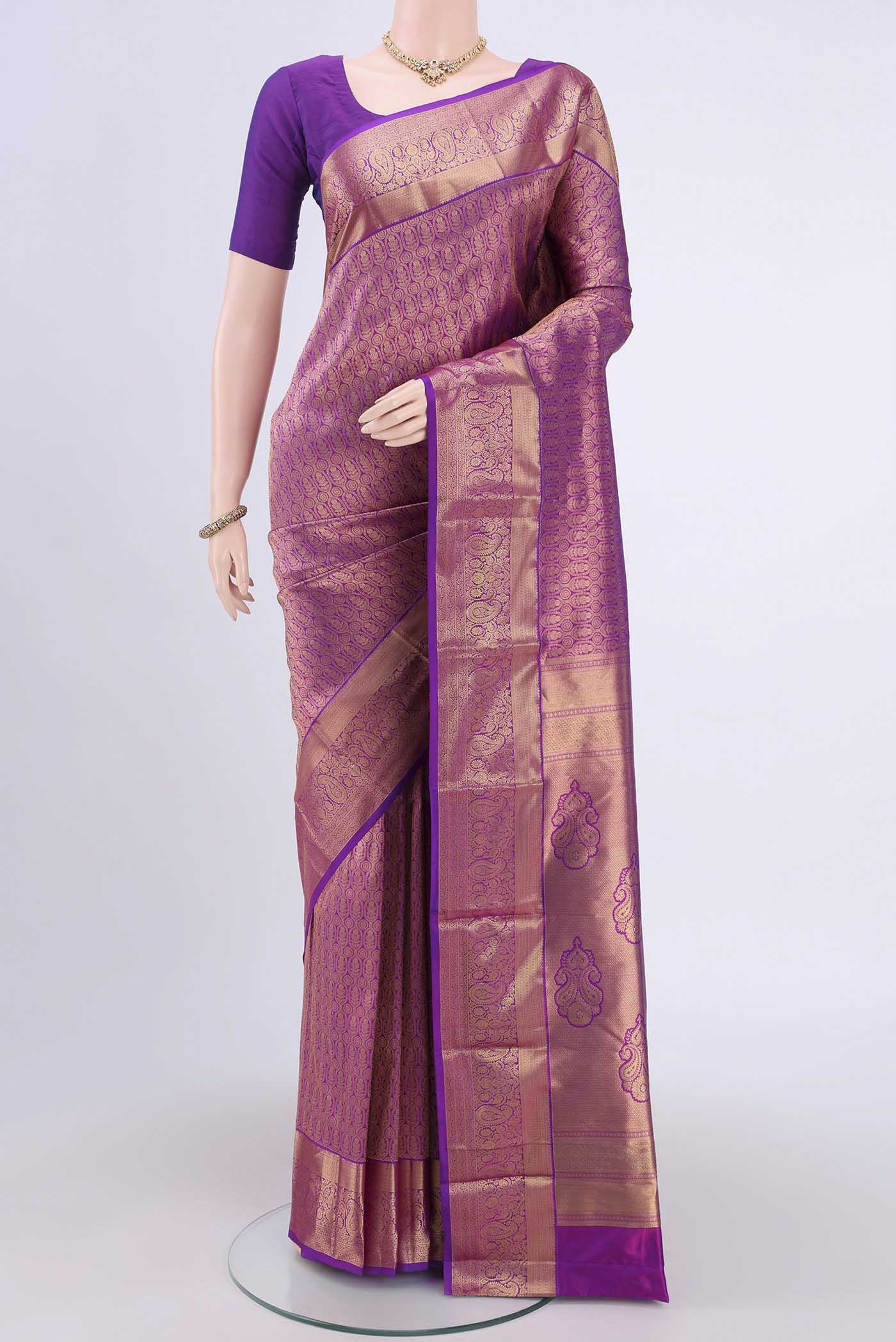 Purple Bangalore Silk Saree