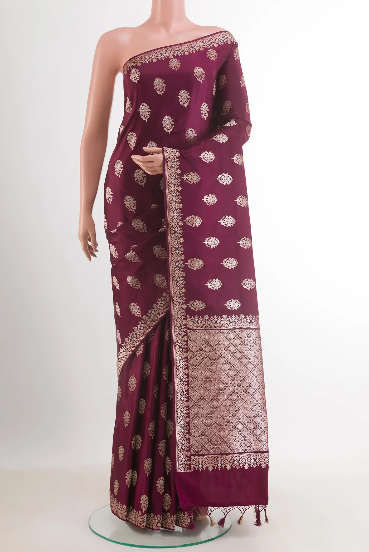 Purple Blended Banarasi Silk Saree