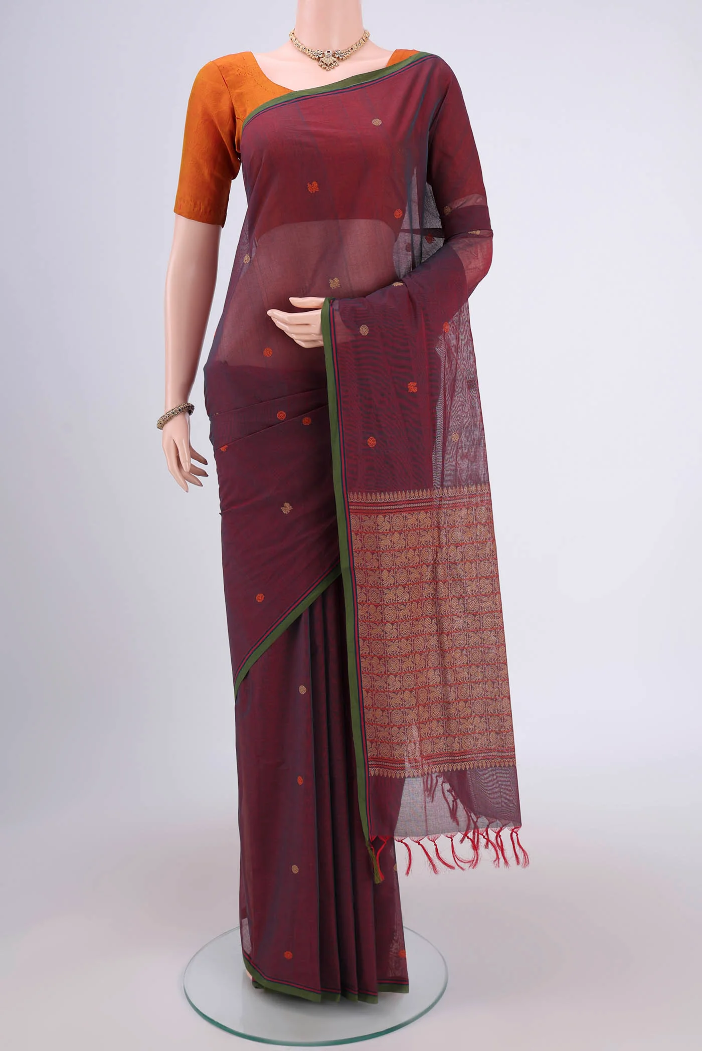 Purple Dual Tone Coimbatore Cotton Saree
