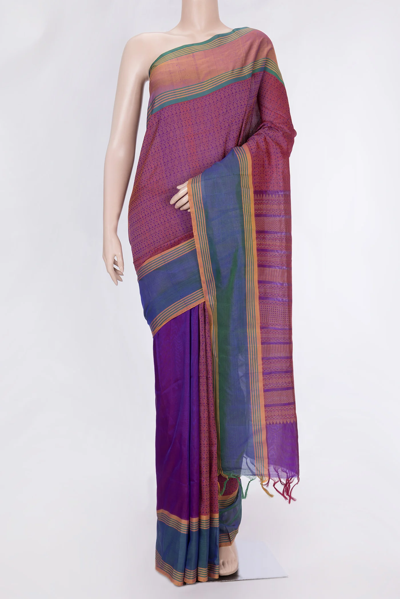 Purple Coimbatore Silk Cotton Saree