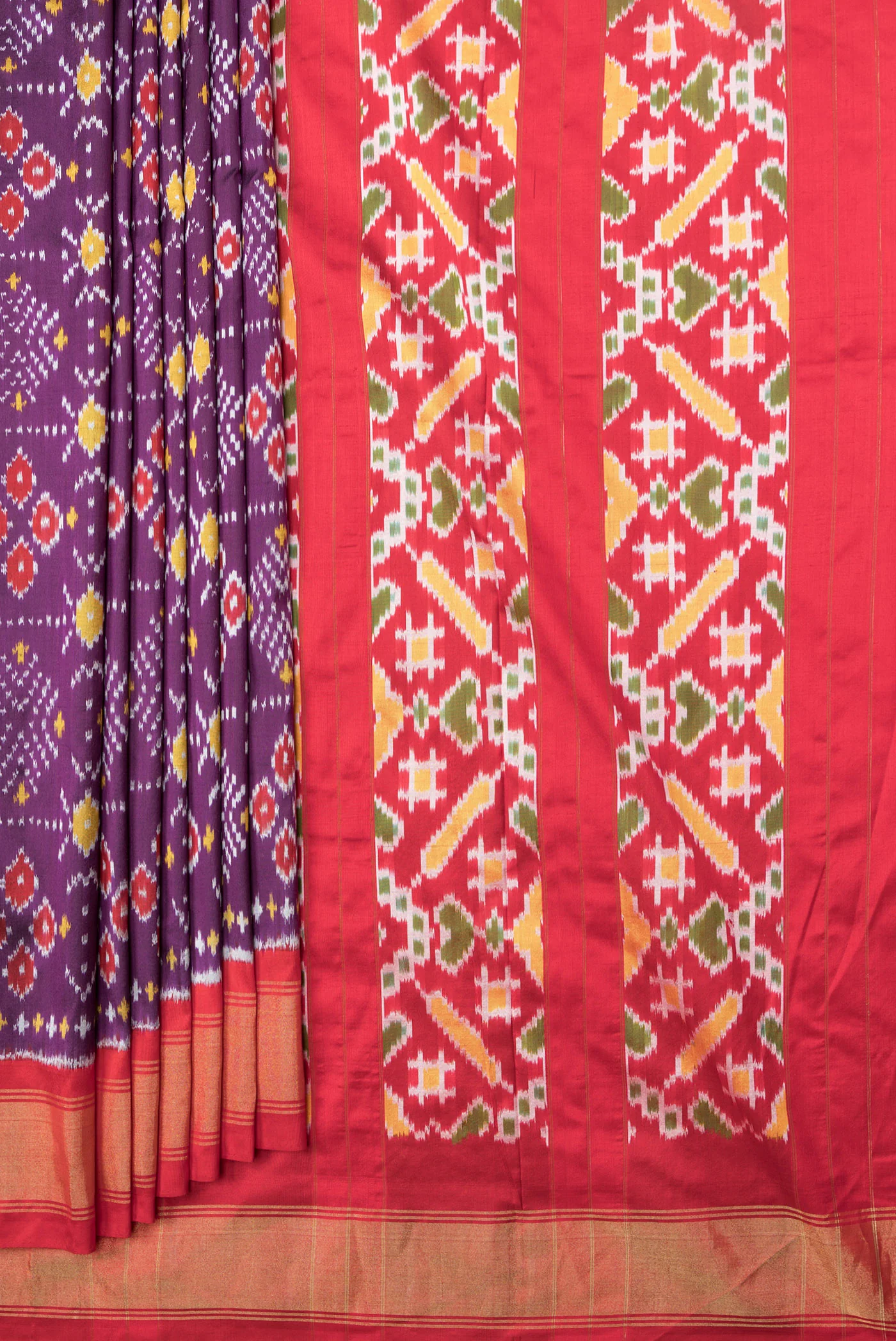Purple Pochampally Silk Saree - Image 4